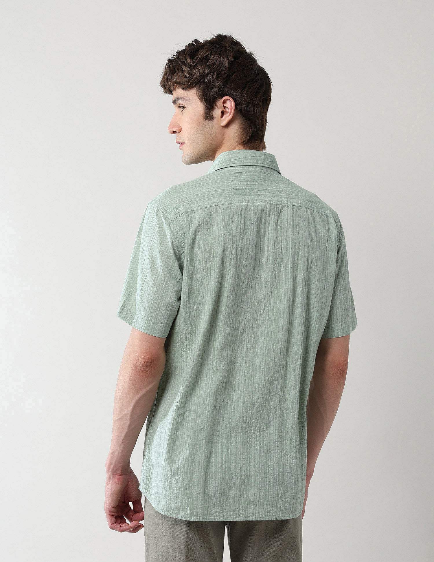 Arrow Sport Textured Dobby Pure Cotton Shirt