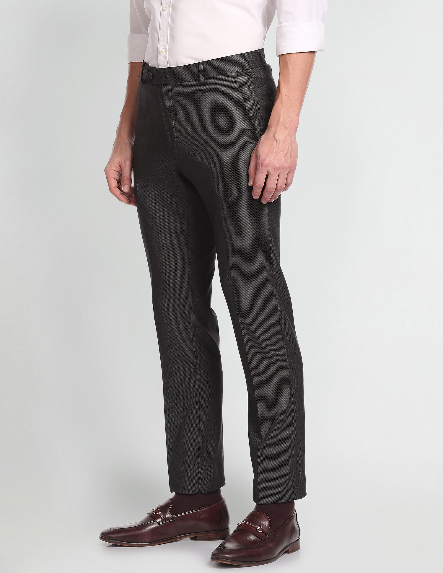 Arrow Hudson Tailored Regular Fit Dobby Formal Trousers