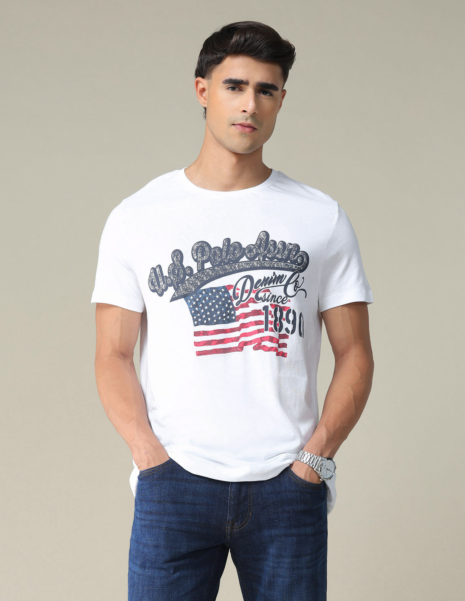 Buy Polo Denim Slim Fit Cotton T-Shirt