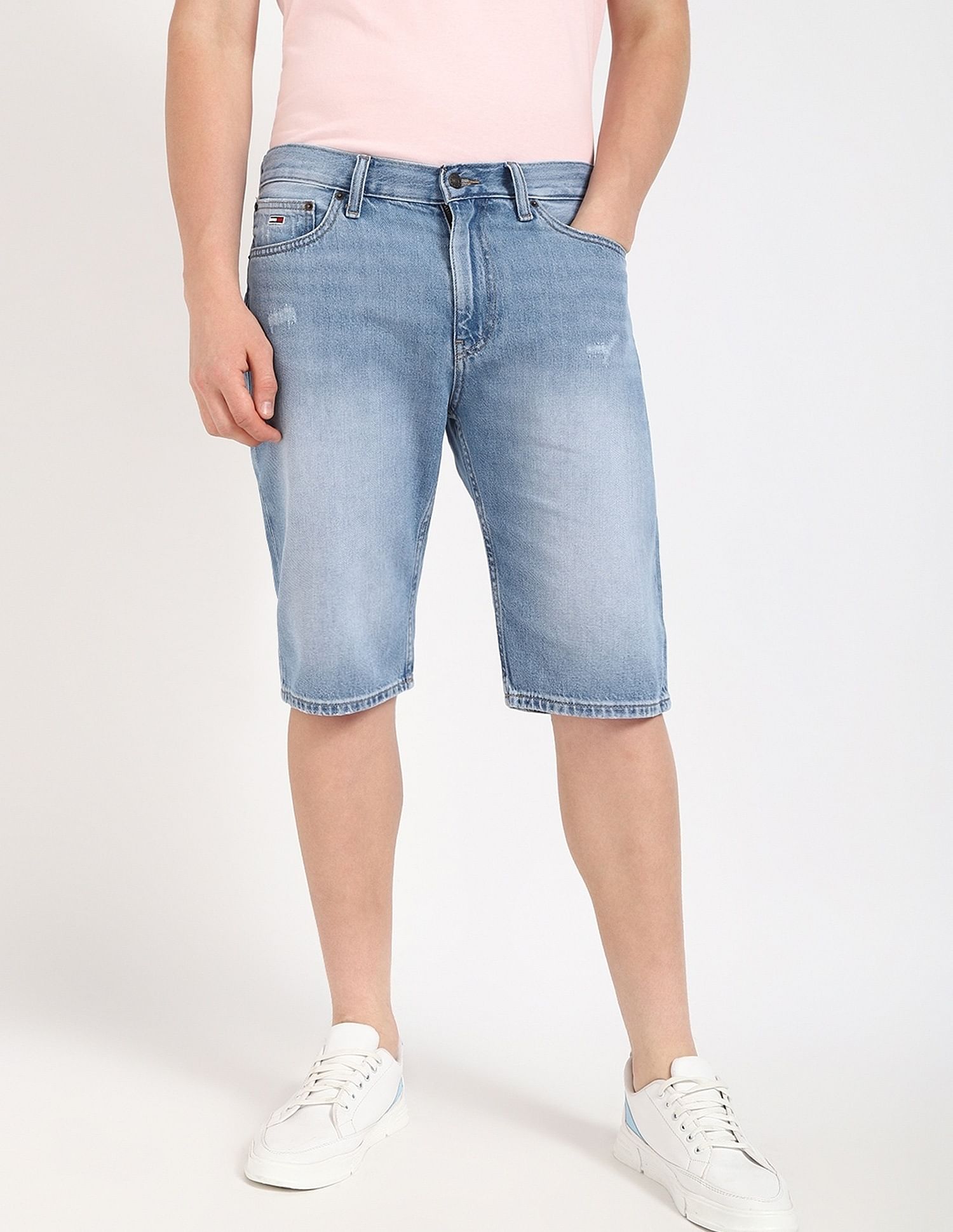 Tommy Hilfiger Regular-Fit Faded/ Printed Mid-Rise Shorts
