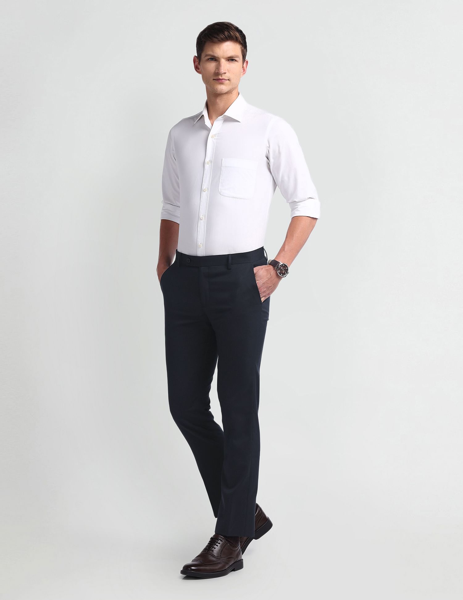 Arrow Geometric Pattern Tapered Fit Trousers