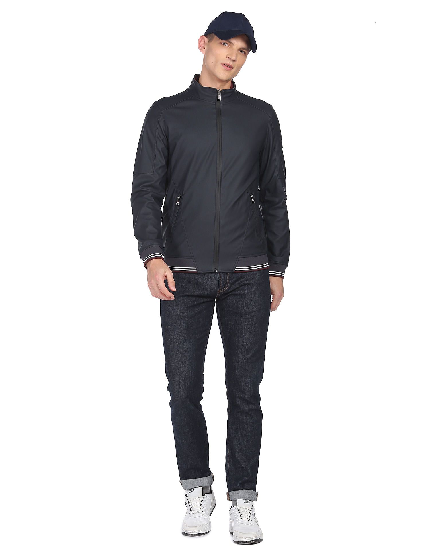 Arrow Sports Reversible Solid High Neck Jacket