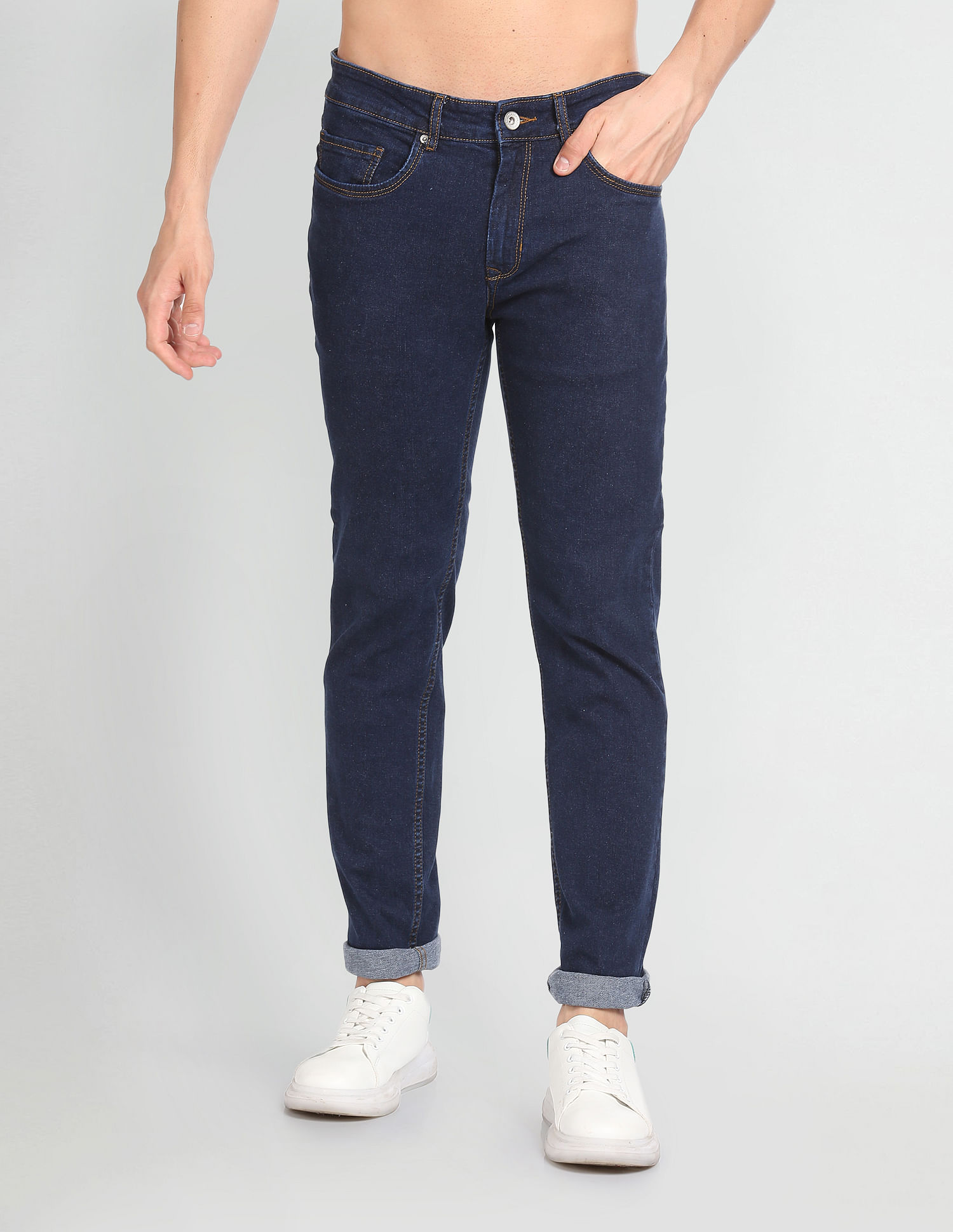 Flying Machine Freddie Slim Straight Fit Rinsed Jeans
