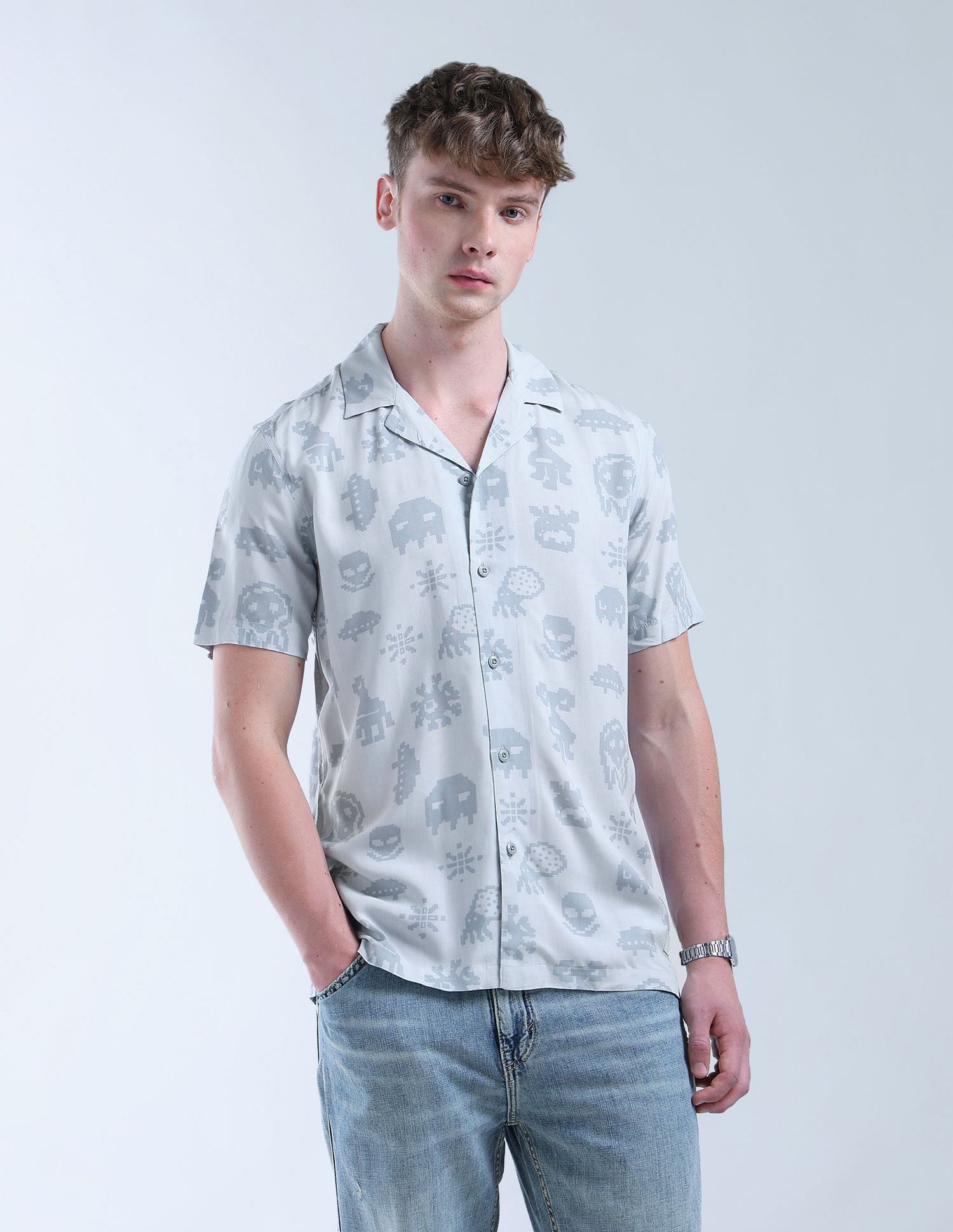Flying Machine All Over Printed Digitopia Shirt