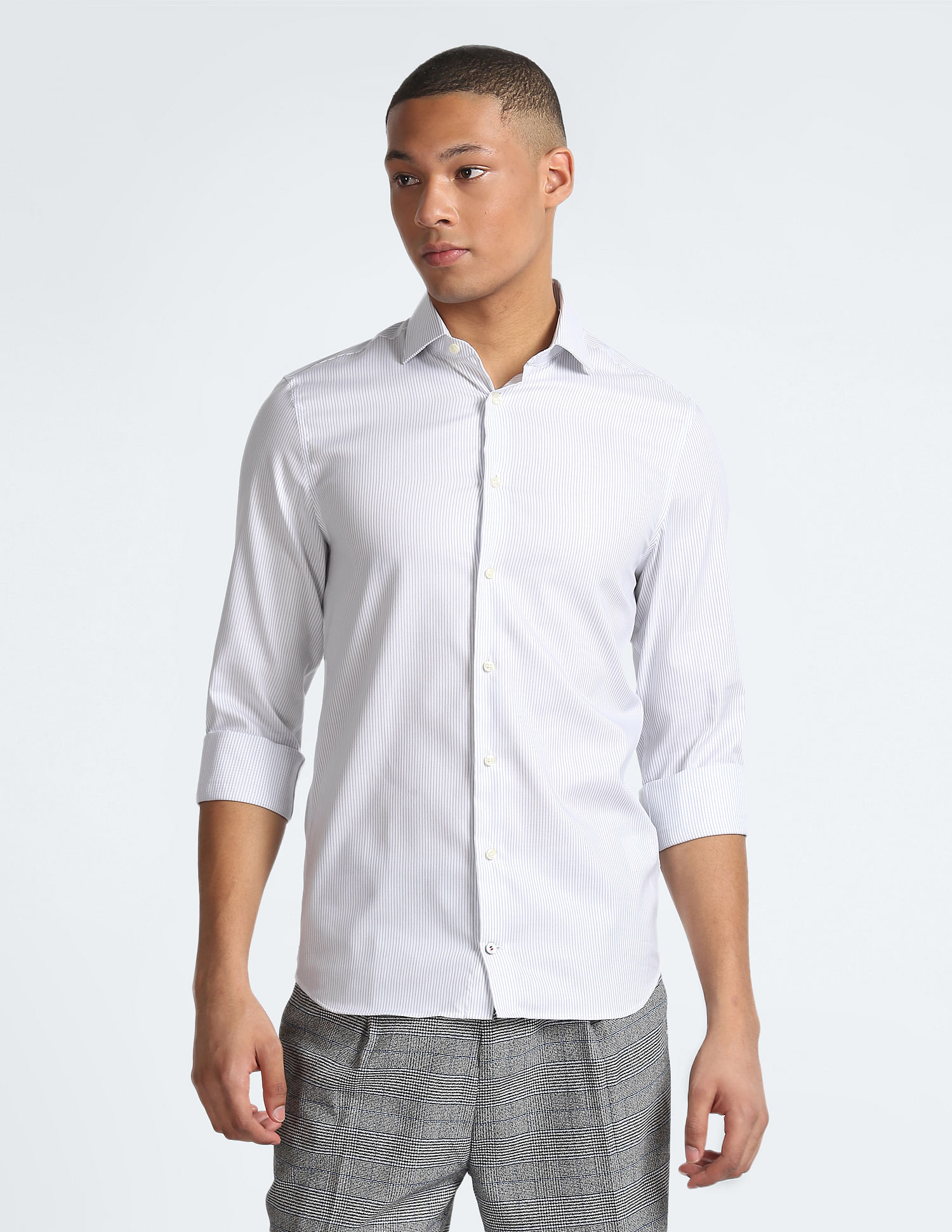 Tommy Hilfiger Flex Collar Pinstripe Slim Fit Shirt