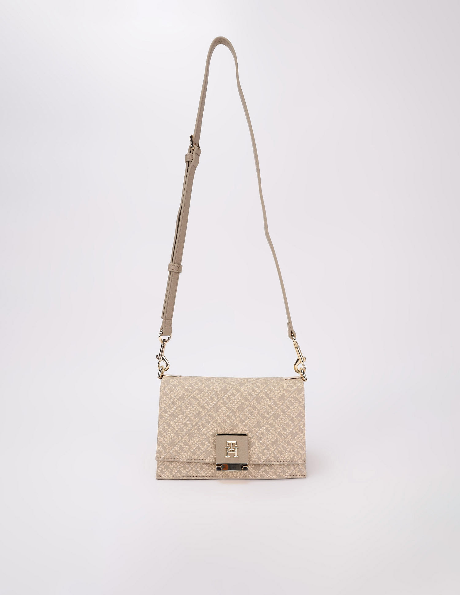 Tommy Hilfiger Logo Black Pu Sling Bag