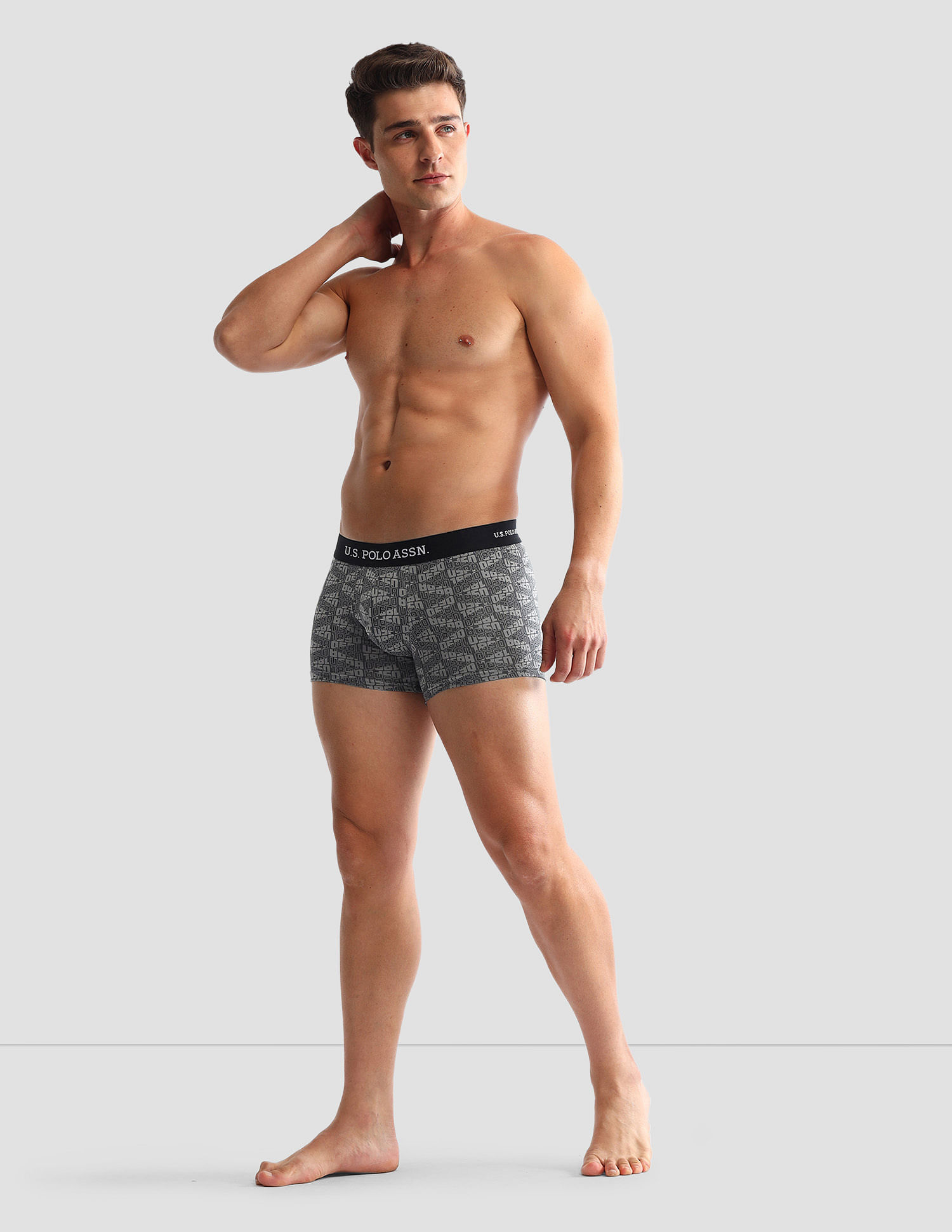 USPA Innerwear Anti Microbial Printed OET14 Trunks - Pack Of 3