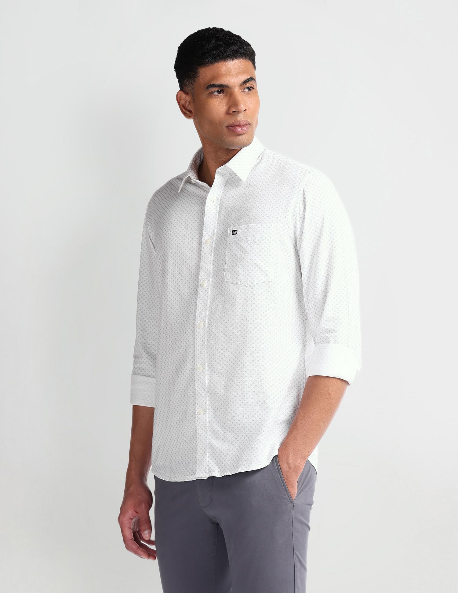 Arrow Sport Geometric Print Dobby Shirt