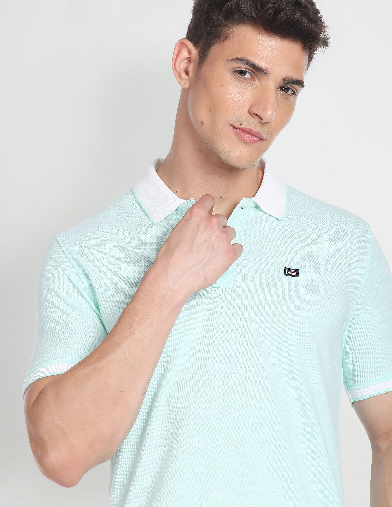 Arrow Sports Contrast Collar Cotton Polo Shirt