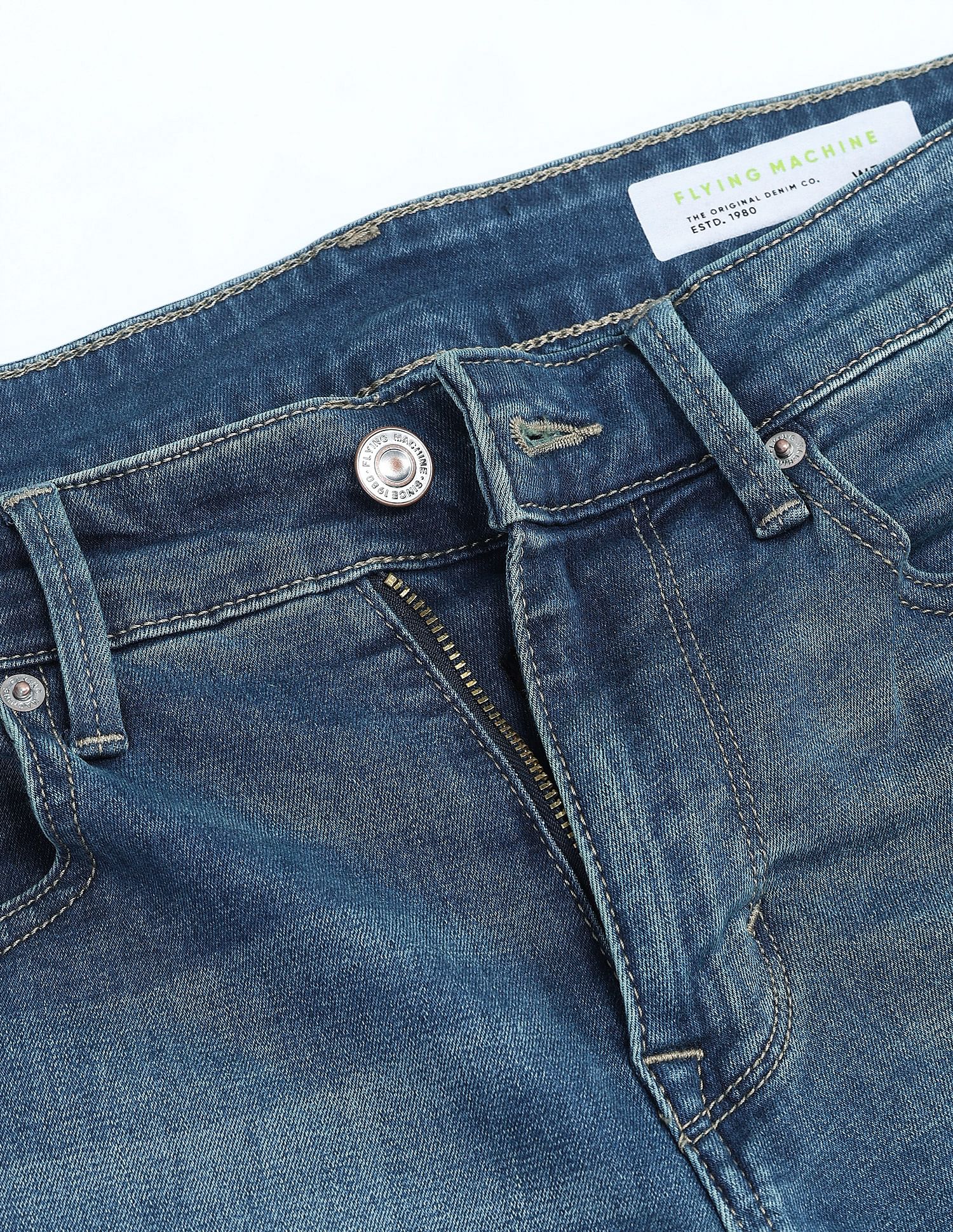 Flying Machine Slash Slim Tapered Fit Jeans