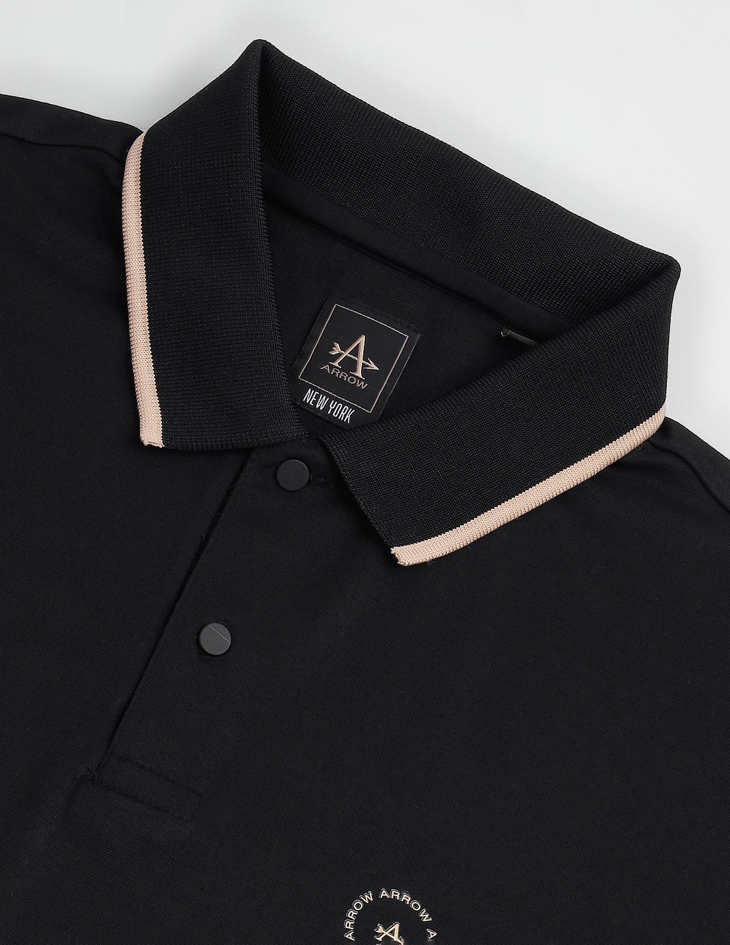 Arrow Newyork Striped Collar Cotton Polo Shirt