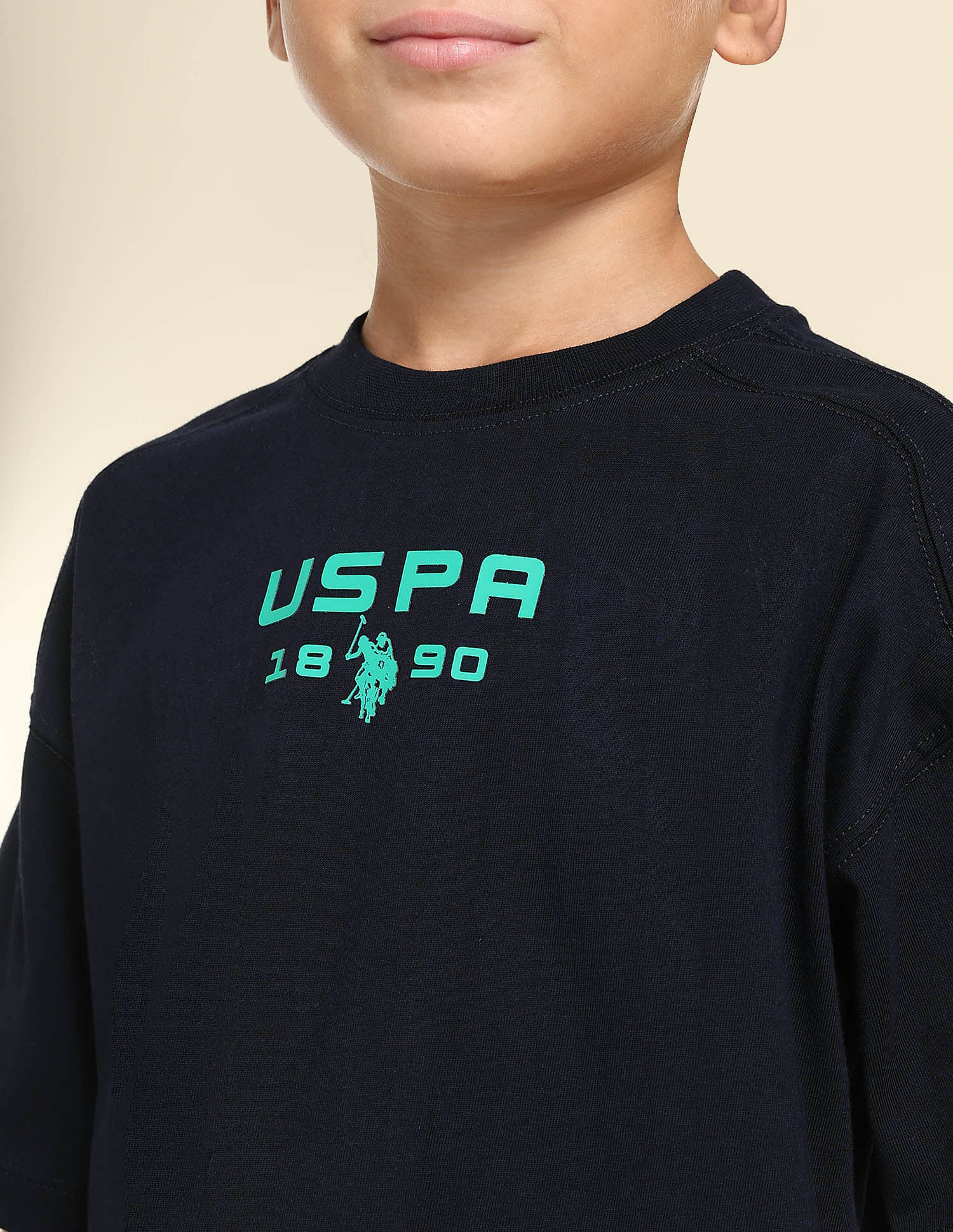 U.S. Polo Assn. Kids Boys Regular Fit Solid T-Shirt