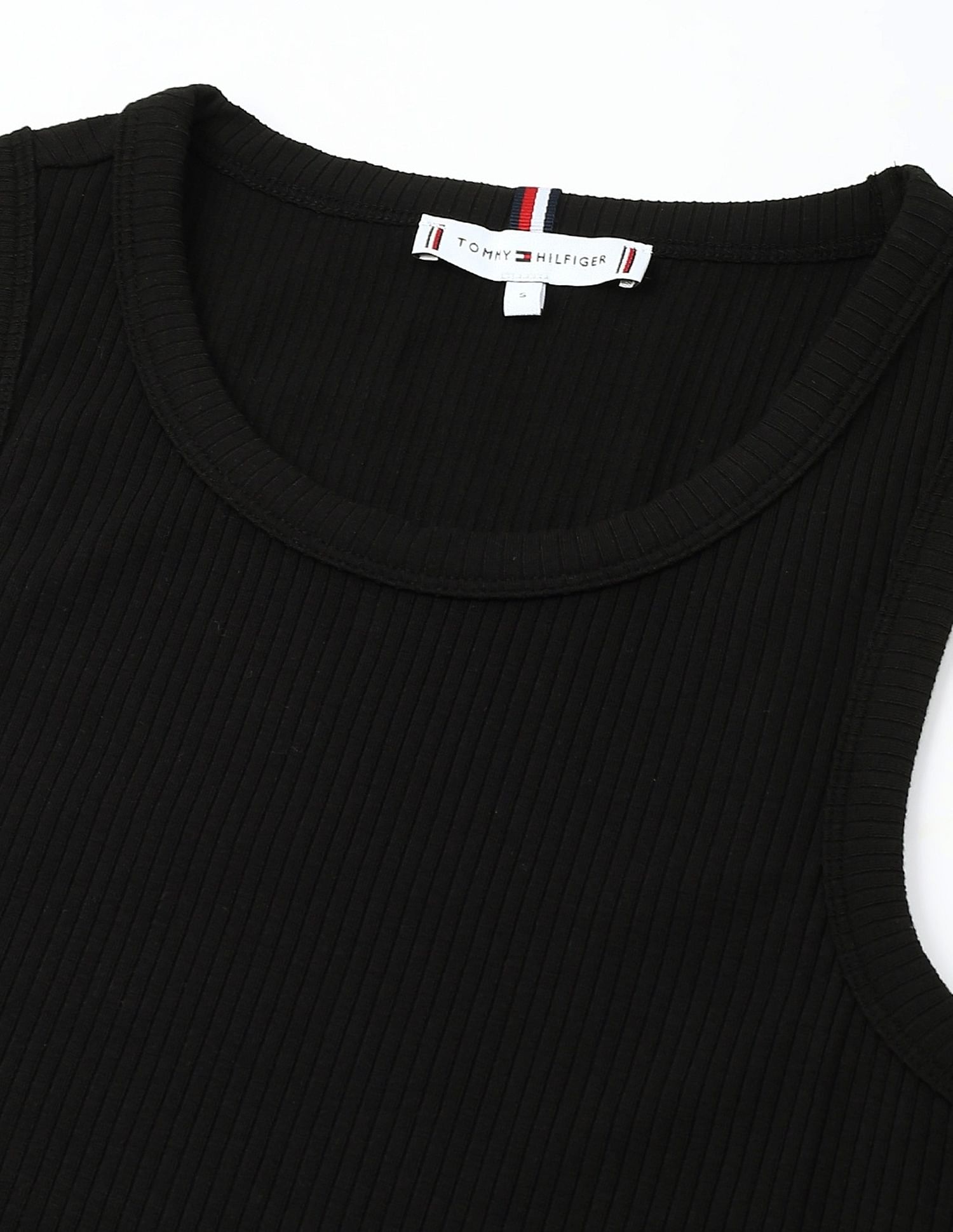 Tommy Hilfiger Cotton Crew Neck Midi Dress