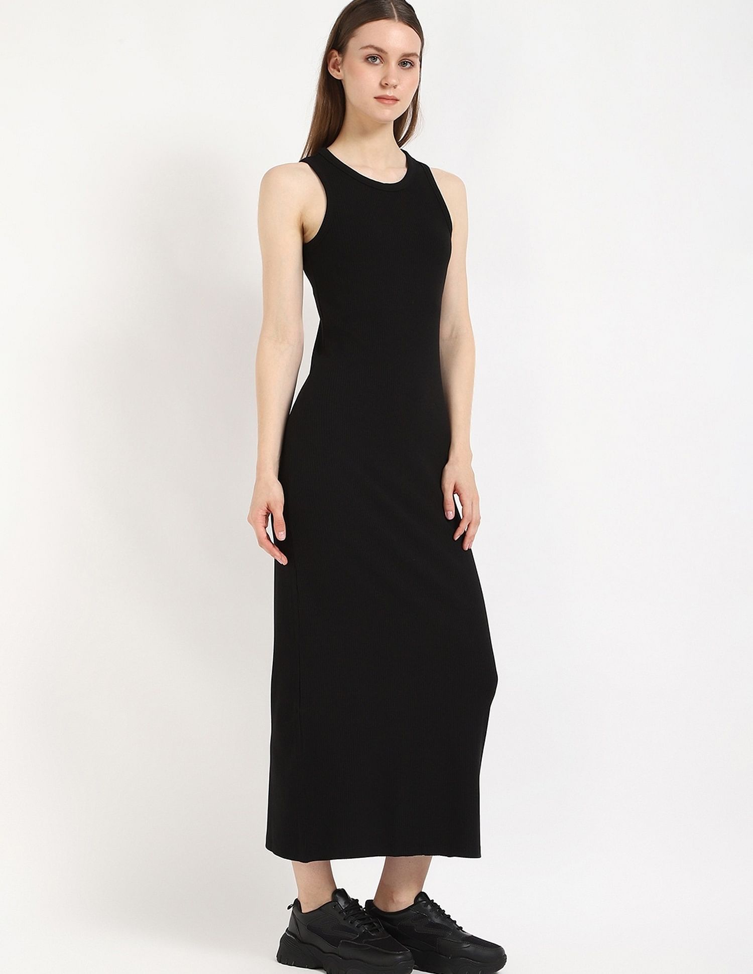 Tommy Hilfiger Cotton Crew Neck Midi Dress