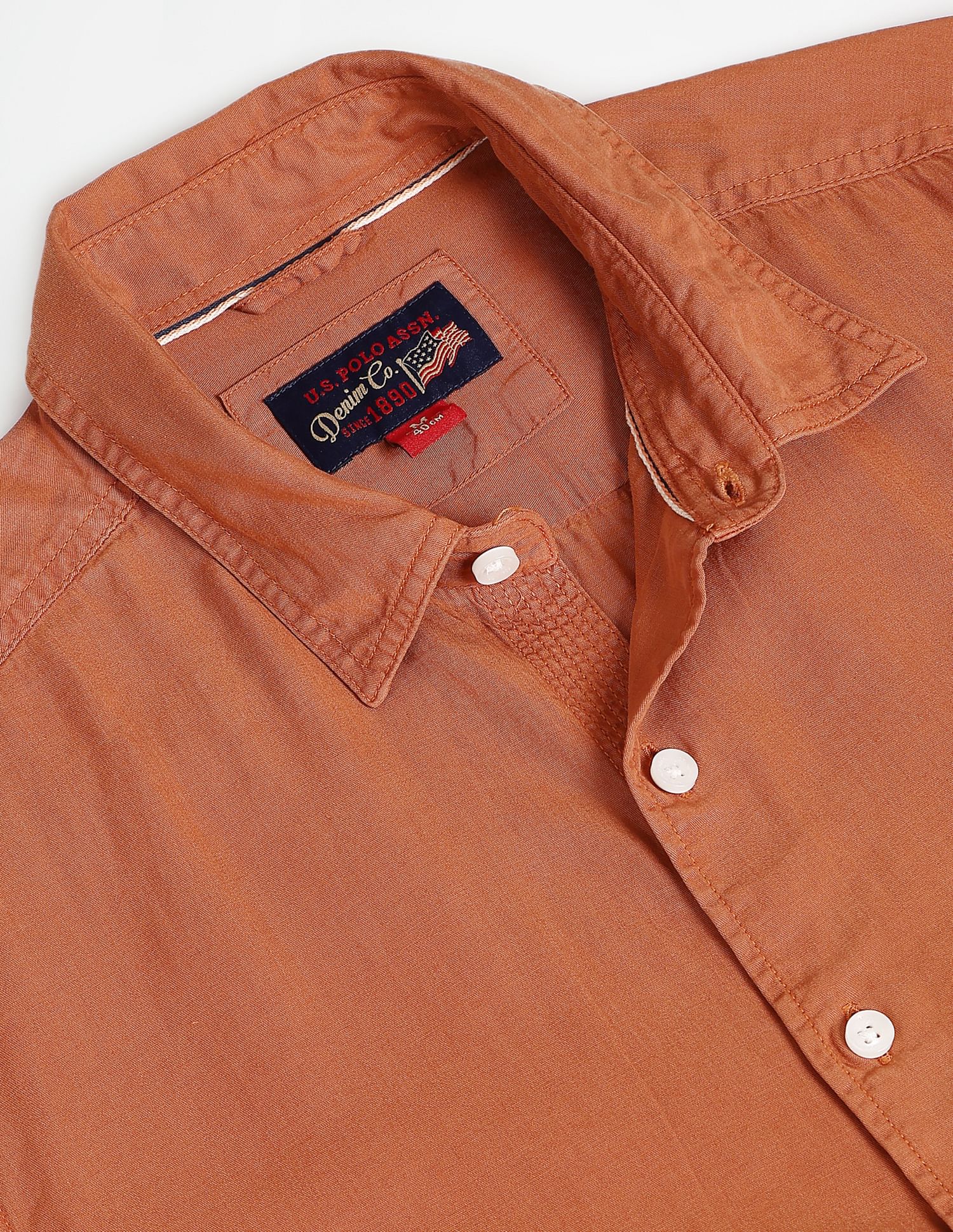 U.S. Polo Assn. Denim Co. Spread Collar Solid Shirt