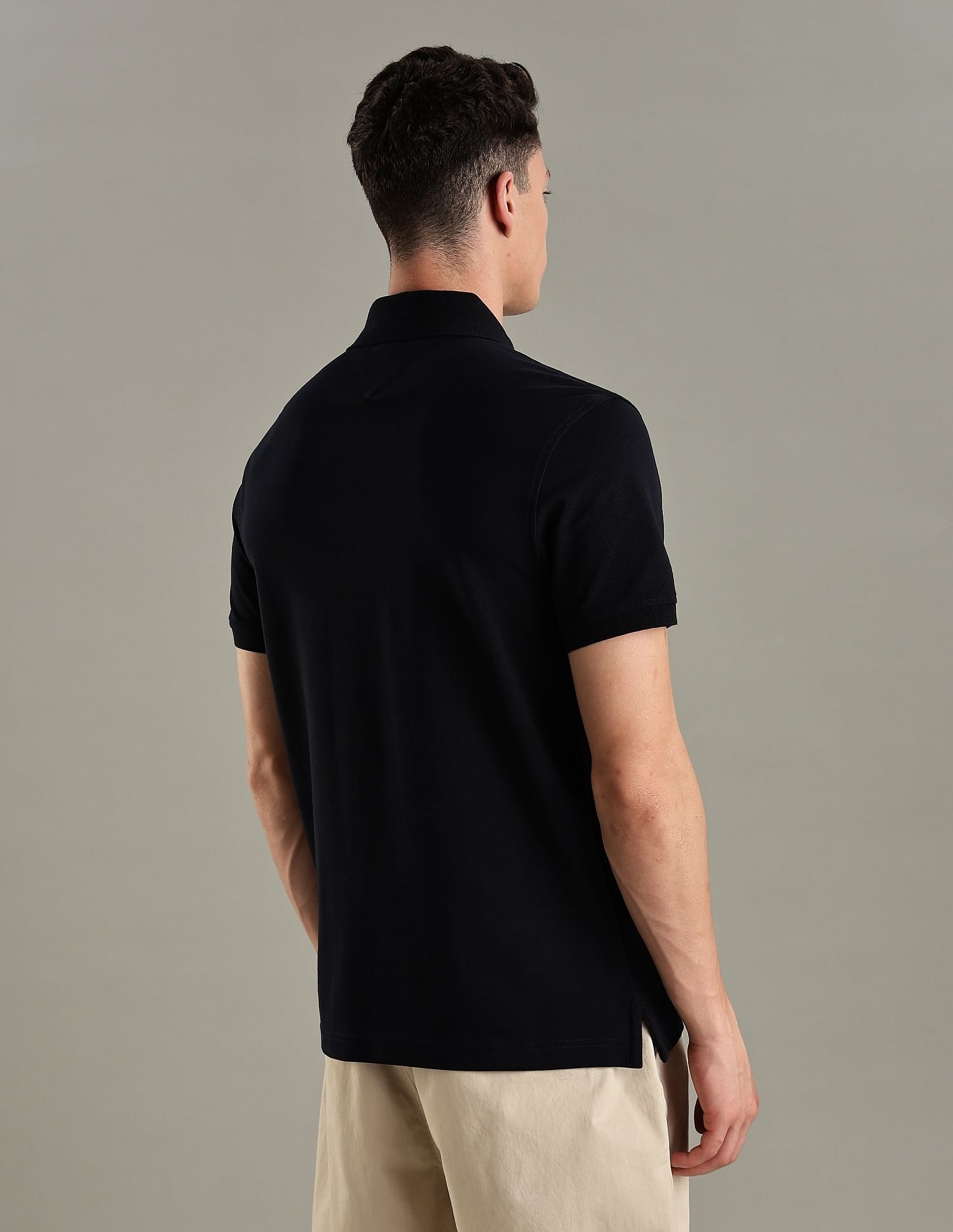 Tommy Hilfiger Solid Slim-Fit Cotton Polo T-Shirt