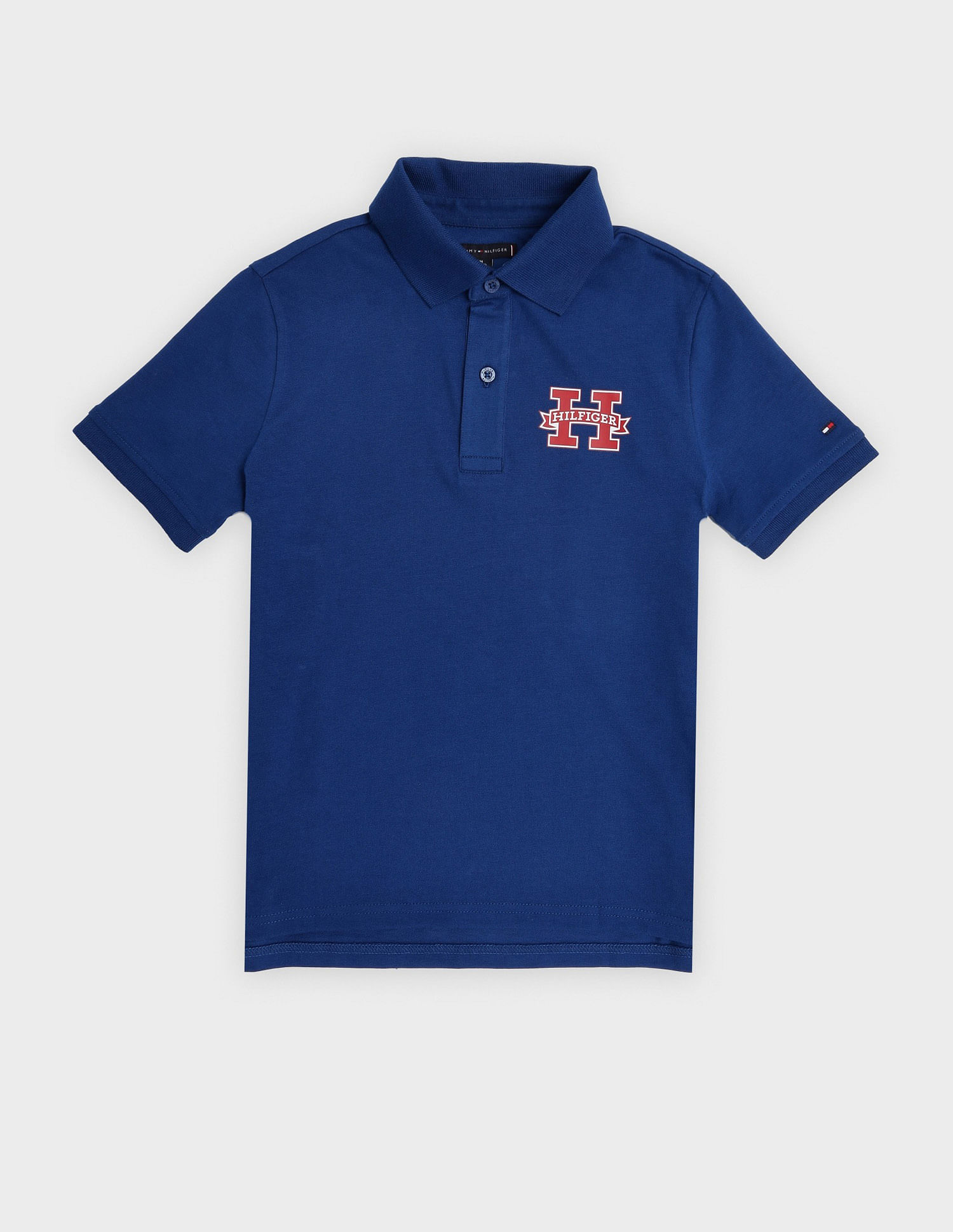 Tommy Hilfiger Kids Boys Logo Regular Fit Cotton Polo T-Shirt