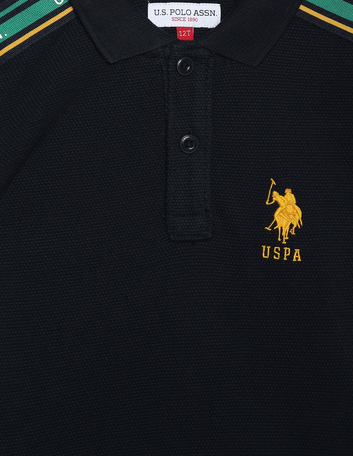 U.S. Polo Assn. Kids Brand Tape Popcorn Polo Shirt