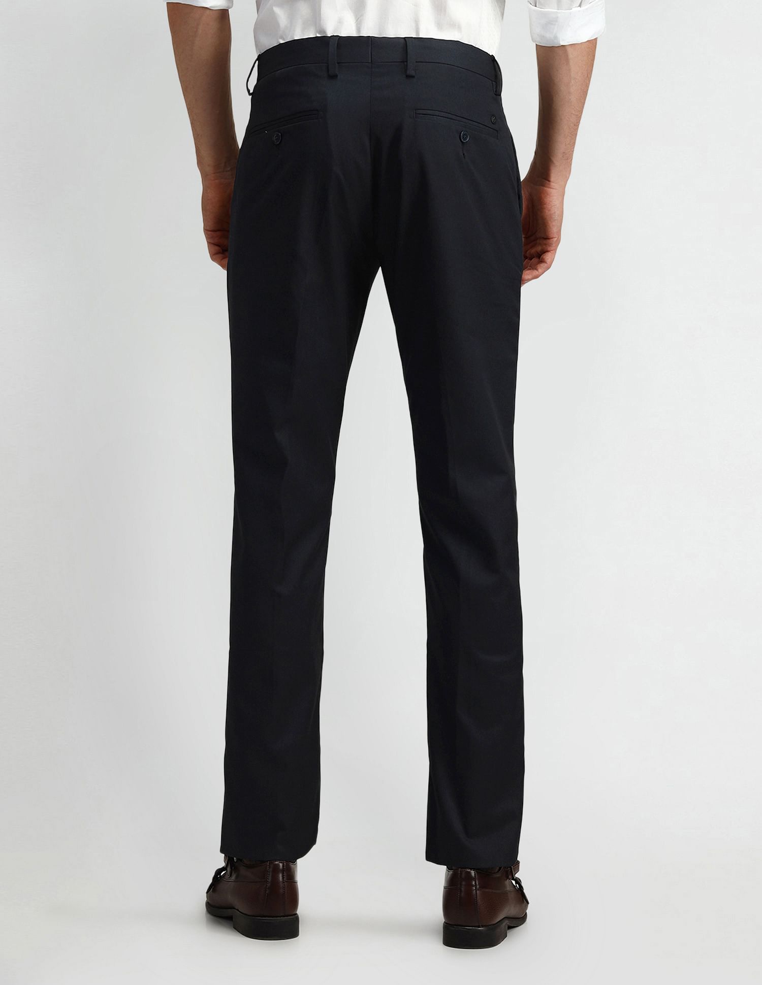 Arrow Solid Tailored Fit Trousers