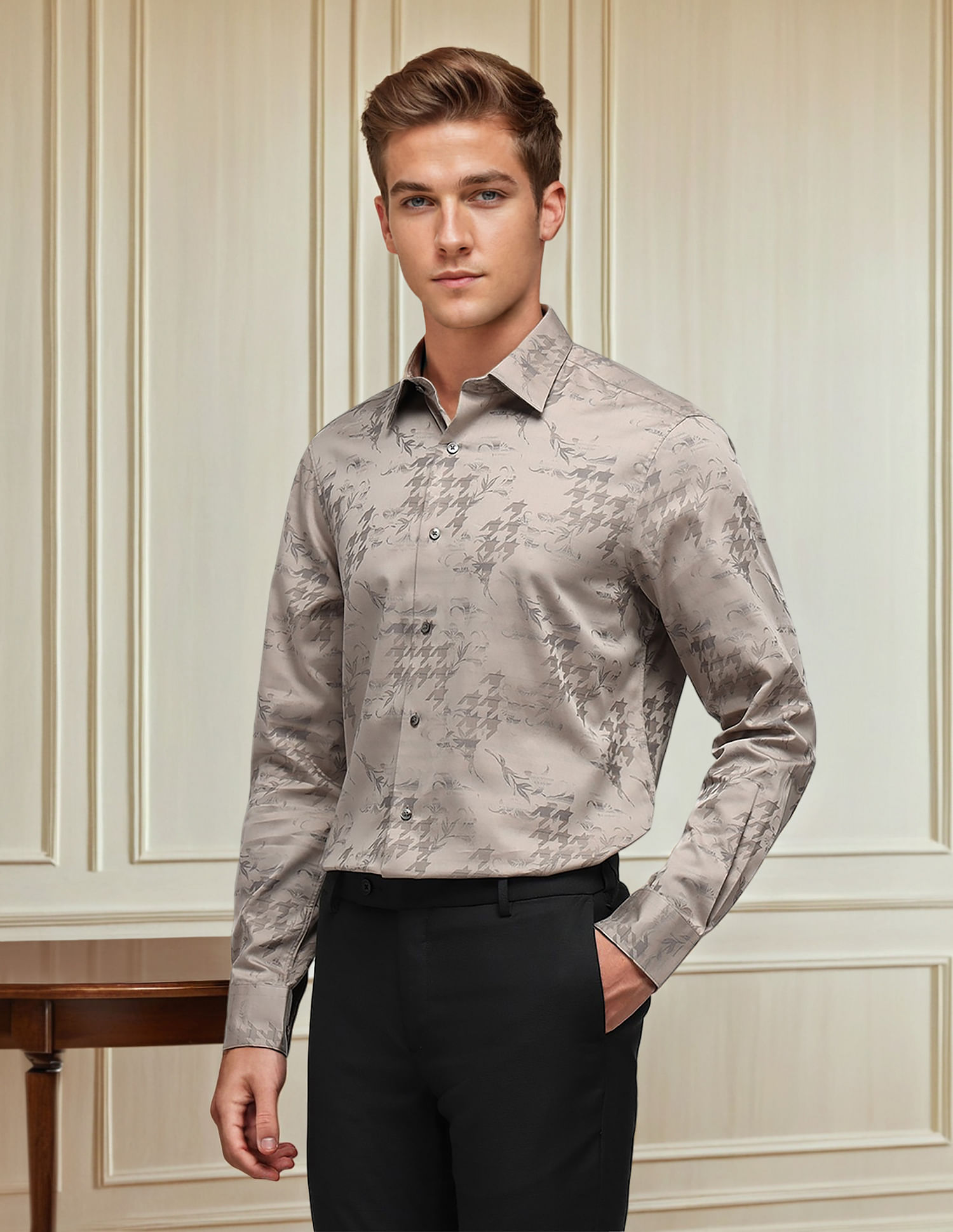 Arrow Slim Fit Textured Pattern Shirt
