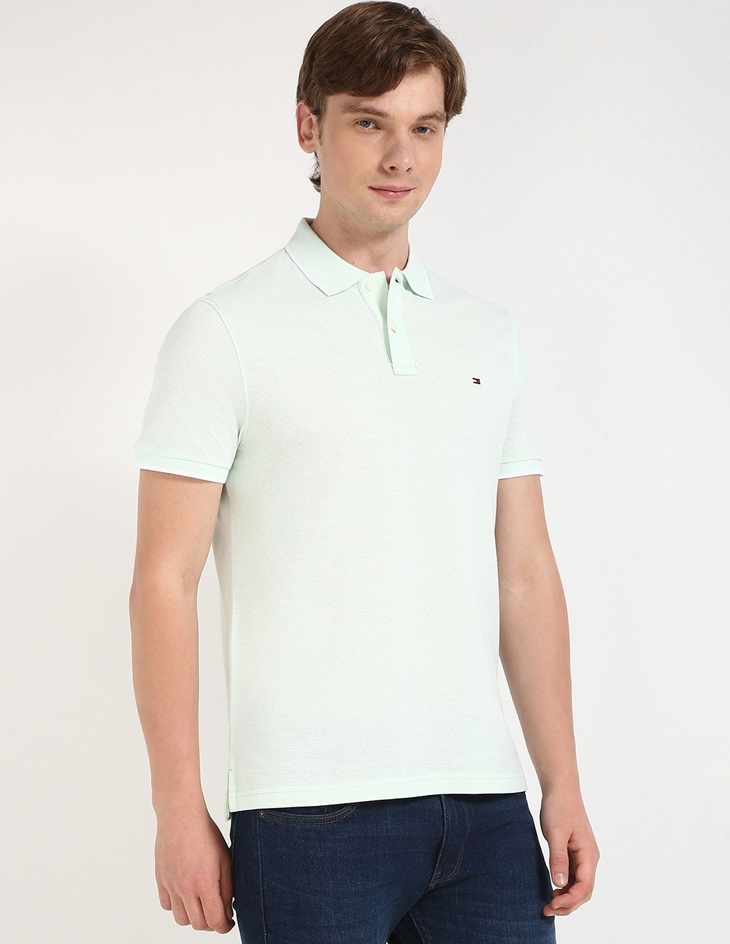 Tommy Hilfiger Solid Regular-Fit Cotton Polo Shirt