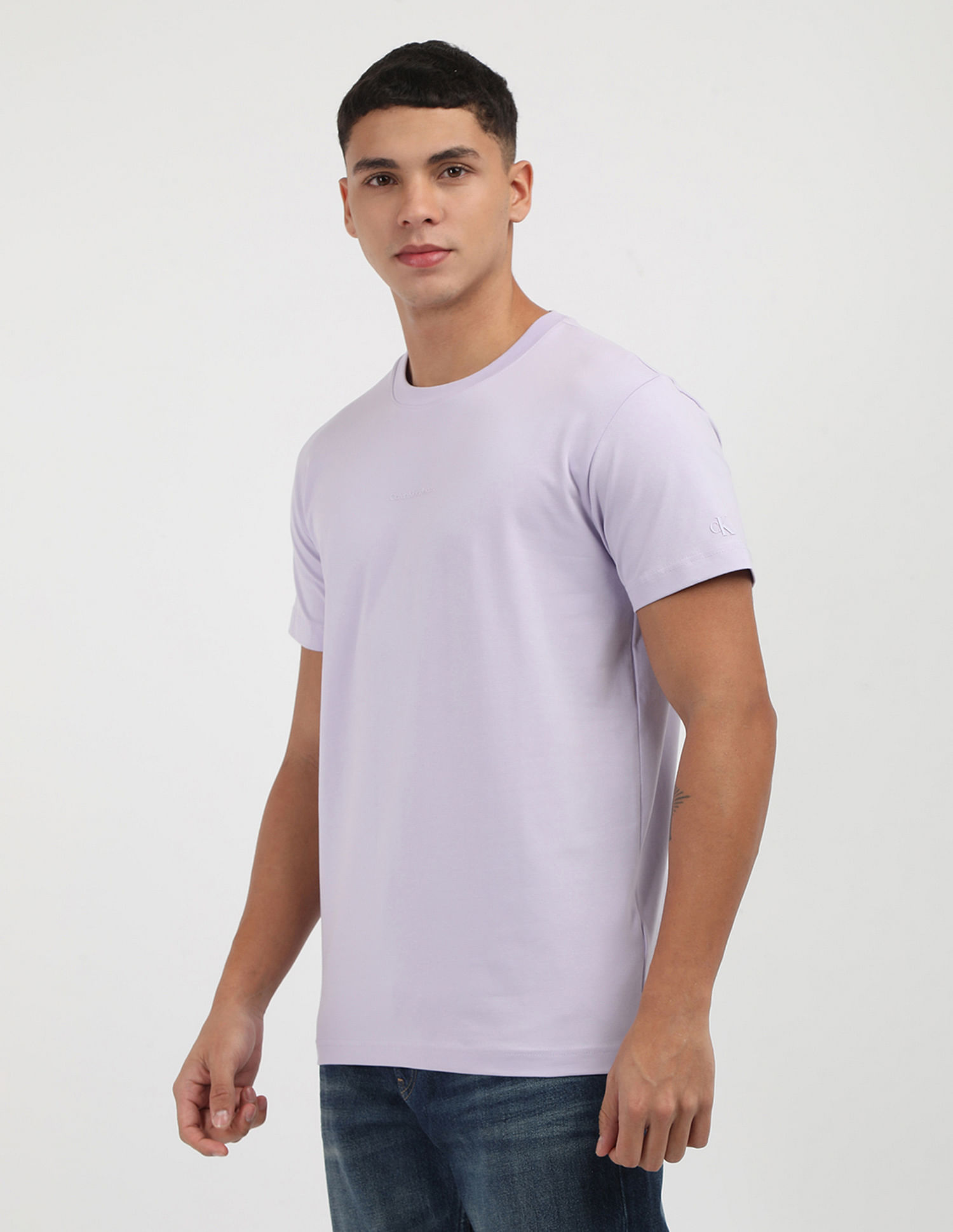Calvin Klein Crew Neck Monogram Print T-Shirt