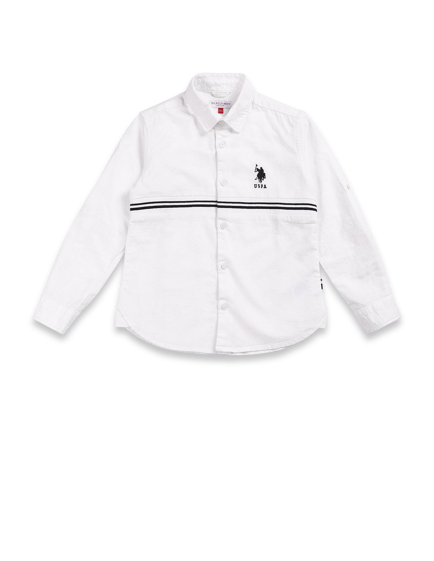 U.S. Polo Assn. Kids Boys Brand Stripe Cotton Shirt