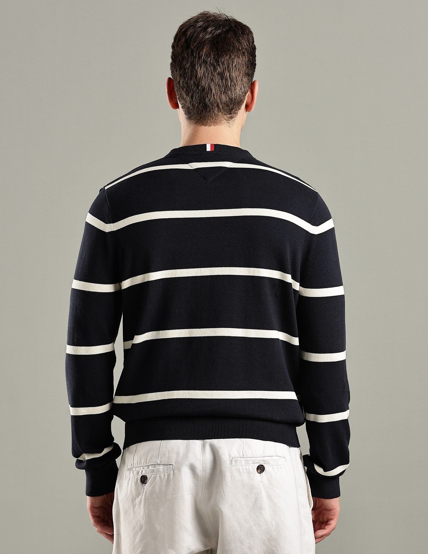 Tommy Hilfiger Striped Regular-Fit Cotton Sweater