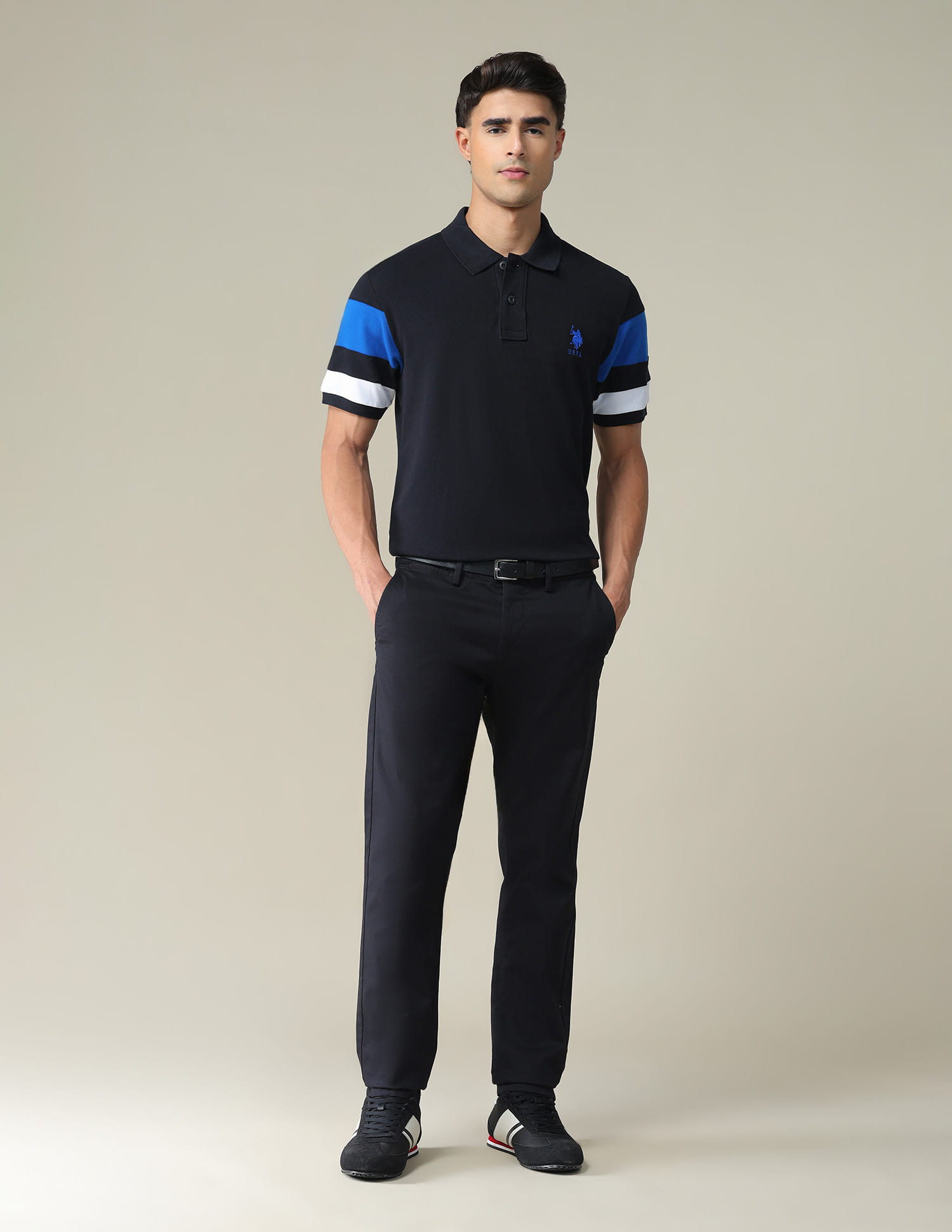 トップス supreme foulard polo black blue M 4.jpg