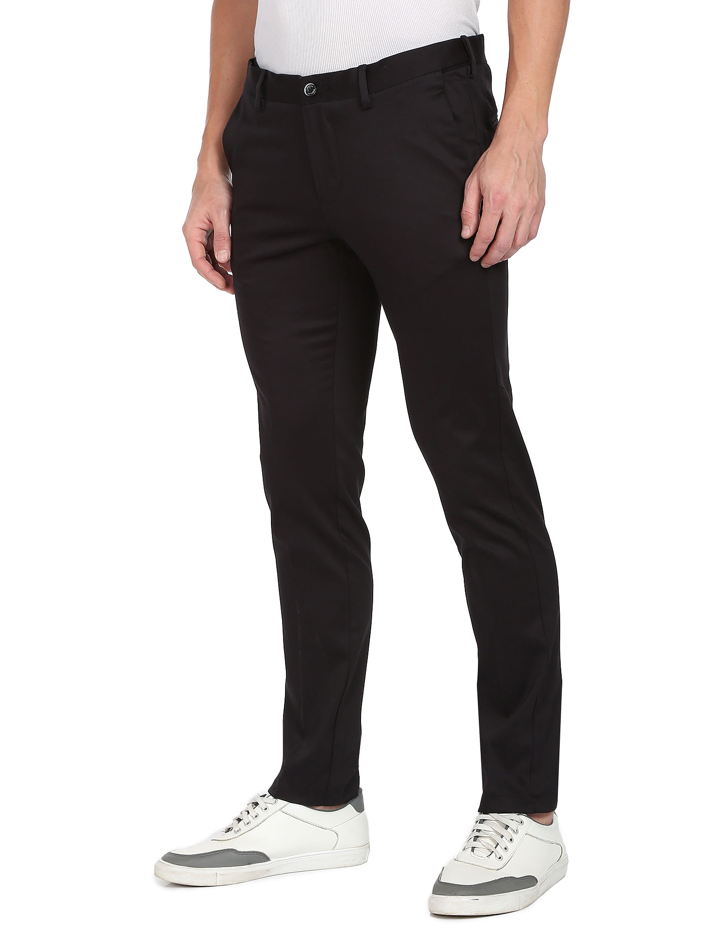 Peter England Trousers  Chinos Peter England Black Casual Trousers for  Men at Peterenglandcom