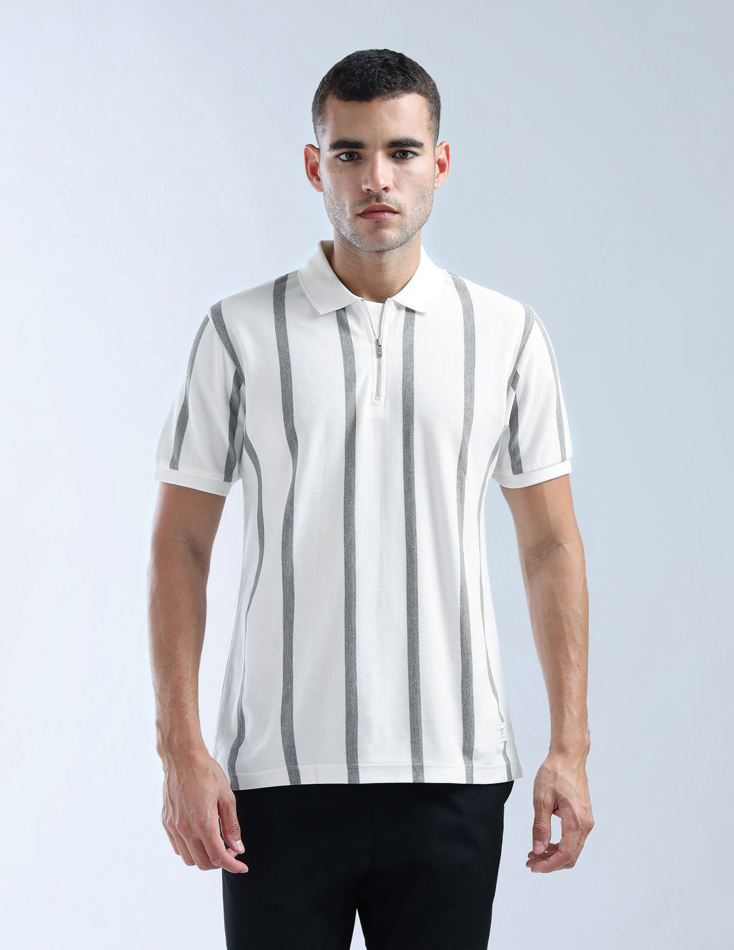 Flying Machine Vertical Striped Essentials Polo Shirt