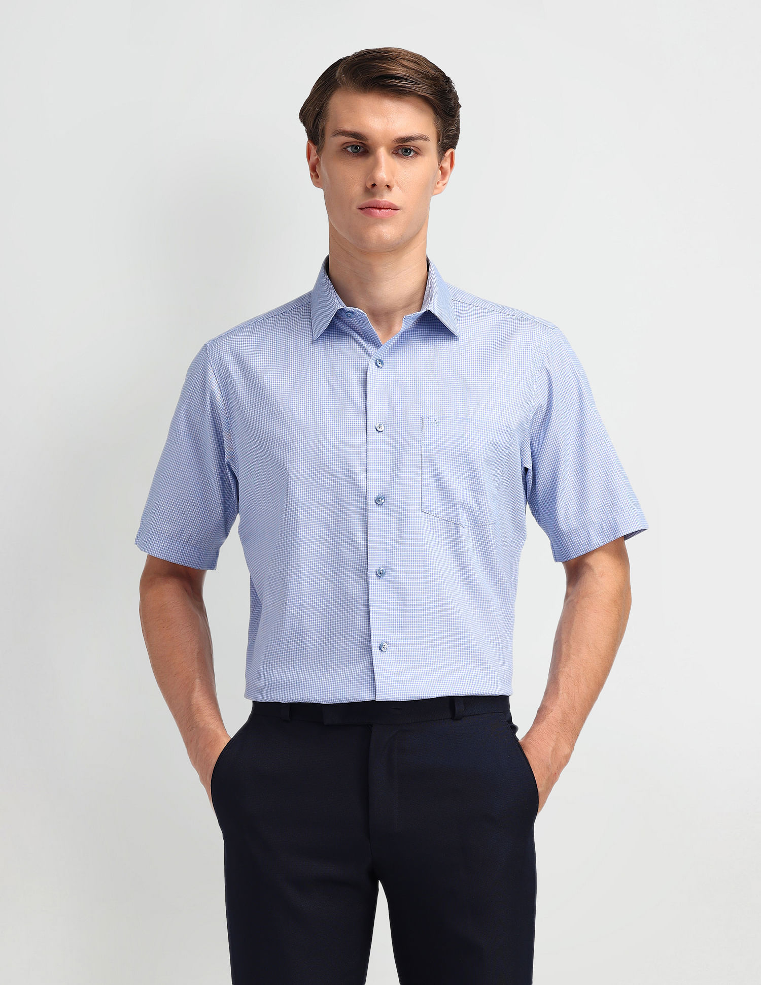 Arrow Liberty Classic Fit Micro Checked Shirt