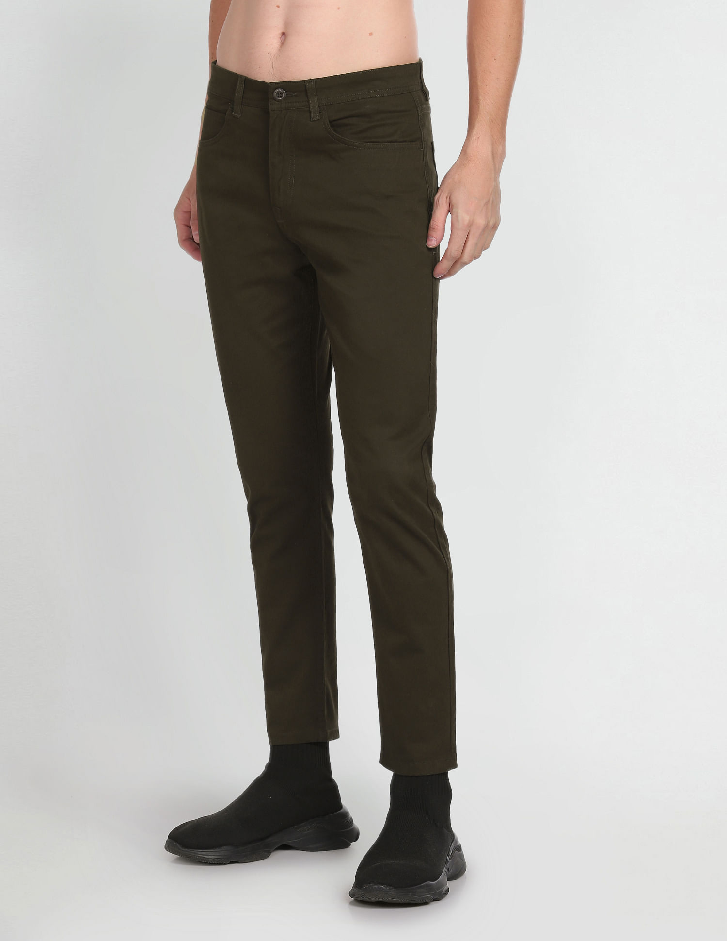 Flying Machine Slim Tapered Fit Twill Trousers