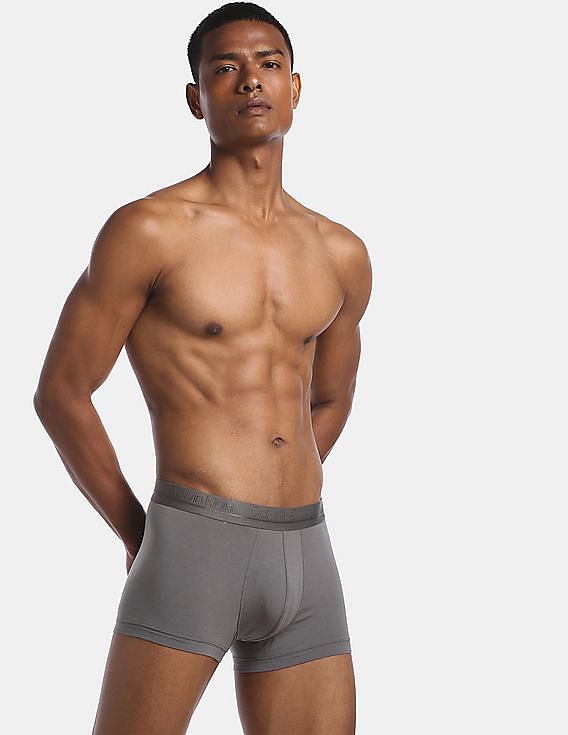 Buy Calvin Klein Underwear Men Stone Grey Low Rise Silk Knit Solid