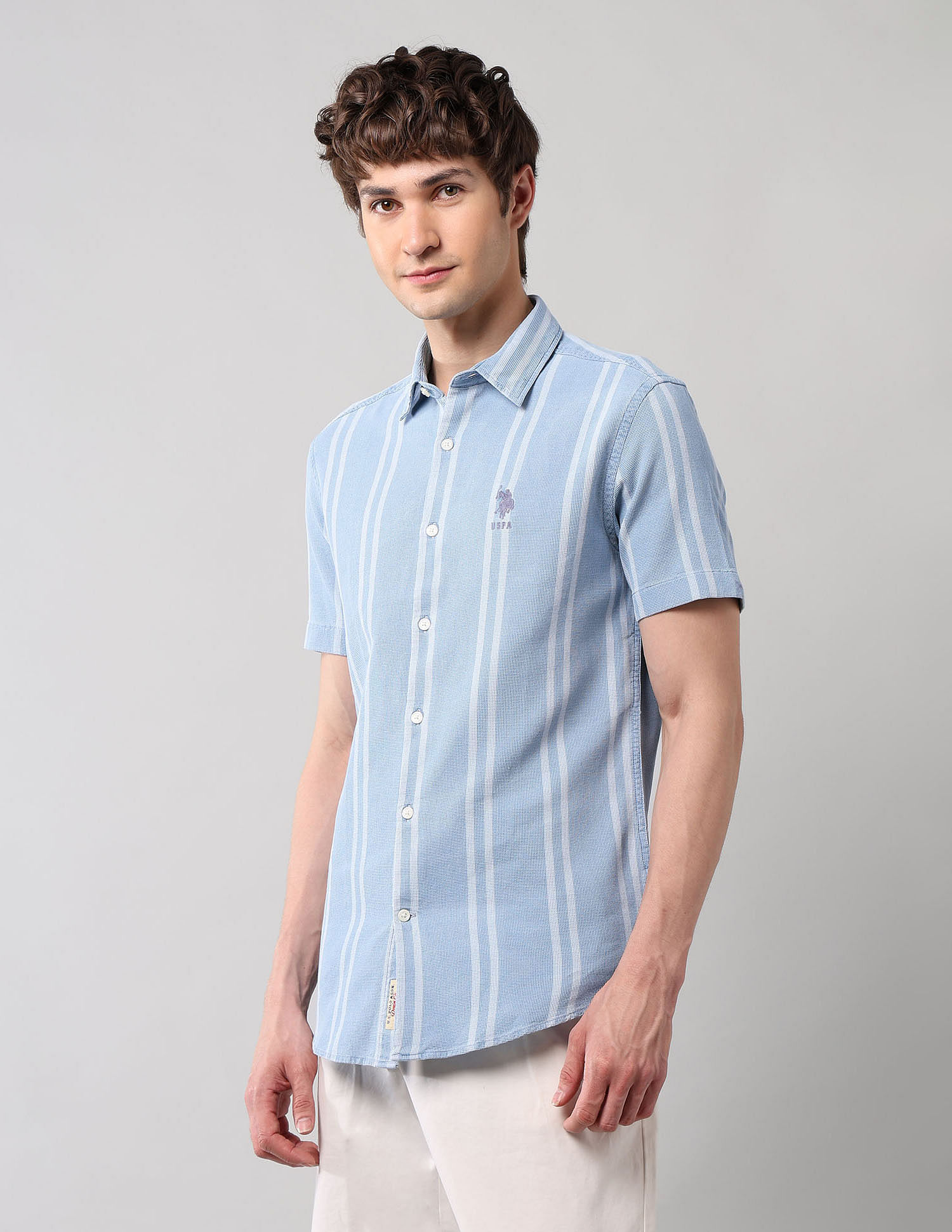 U.S. Polo Assn. Denim Co. Vertical Striped Pure Cotton Shirt