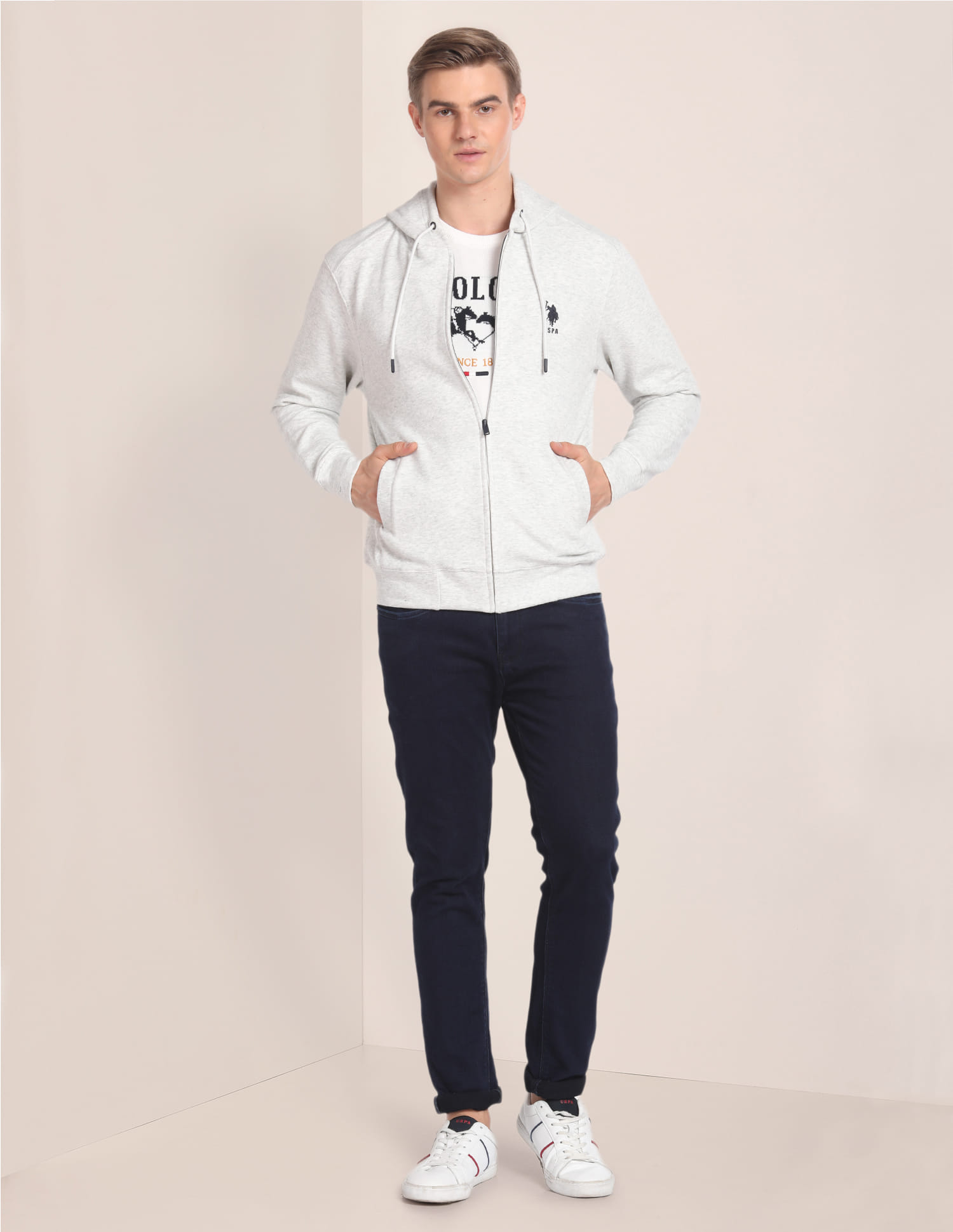 Buy U.S. Polo Assn. Heathered Hooded Sweatshirt - NNNOW.com