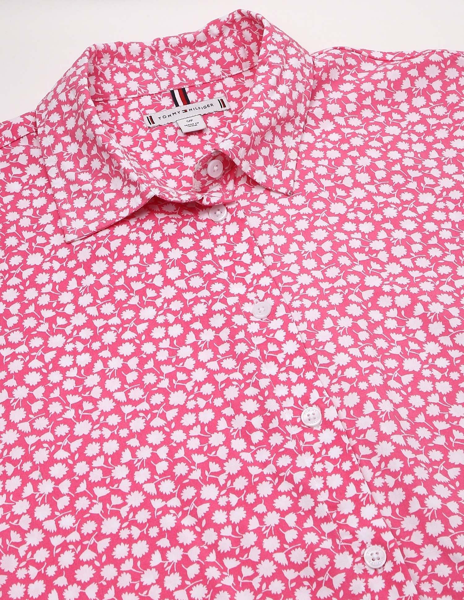 Tommy Hilfiger Viscose Spread Collar Shirt Dress
