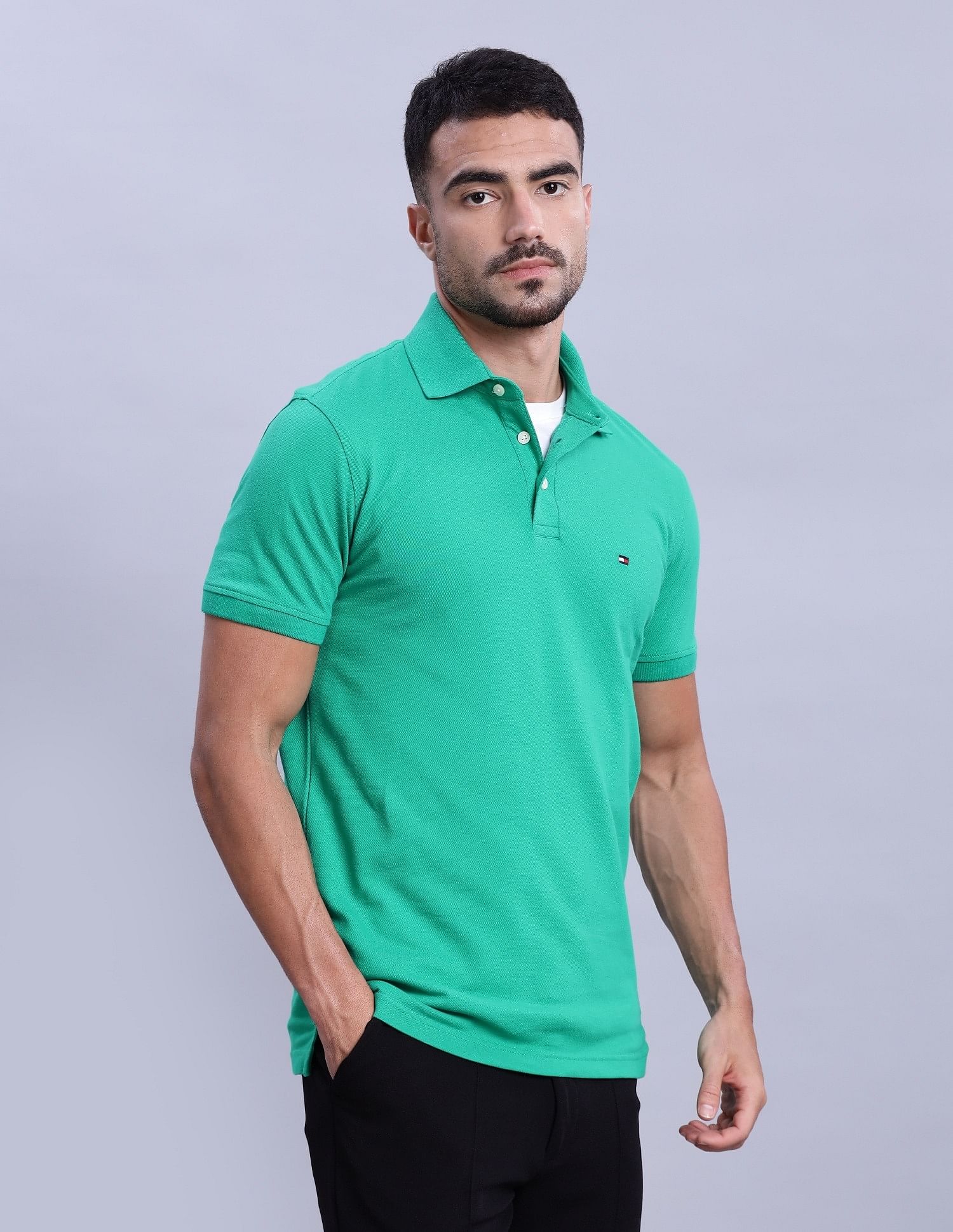 Tommy Hilfiger Solid Regular-Fit Cotton Polo Shirts