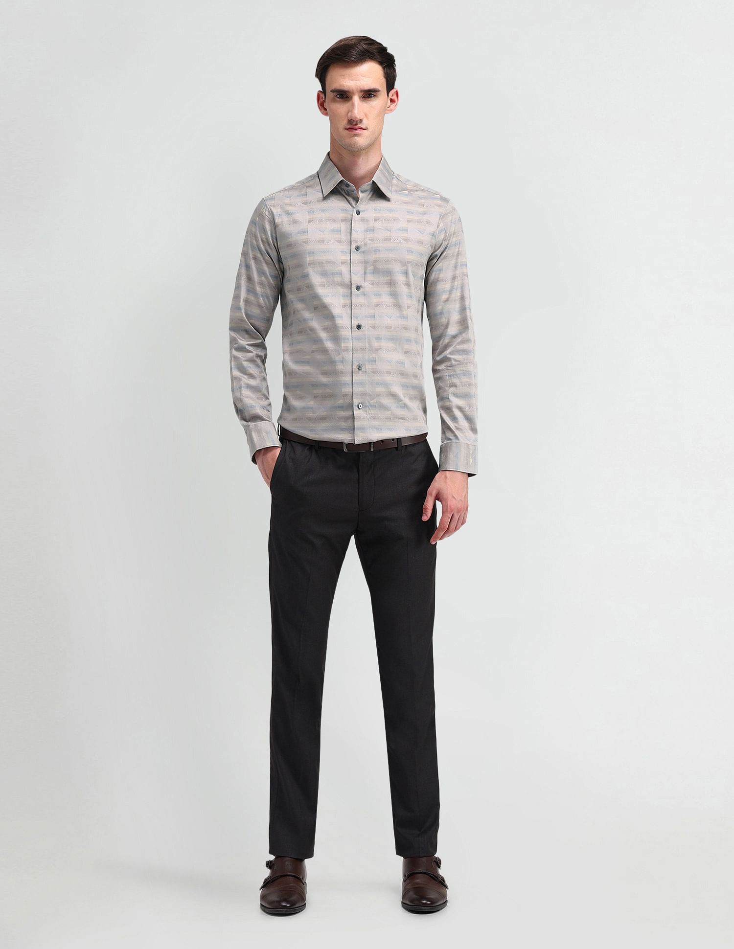 Arrow Manhattan Slim Fit All-over Print Shirt
