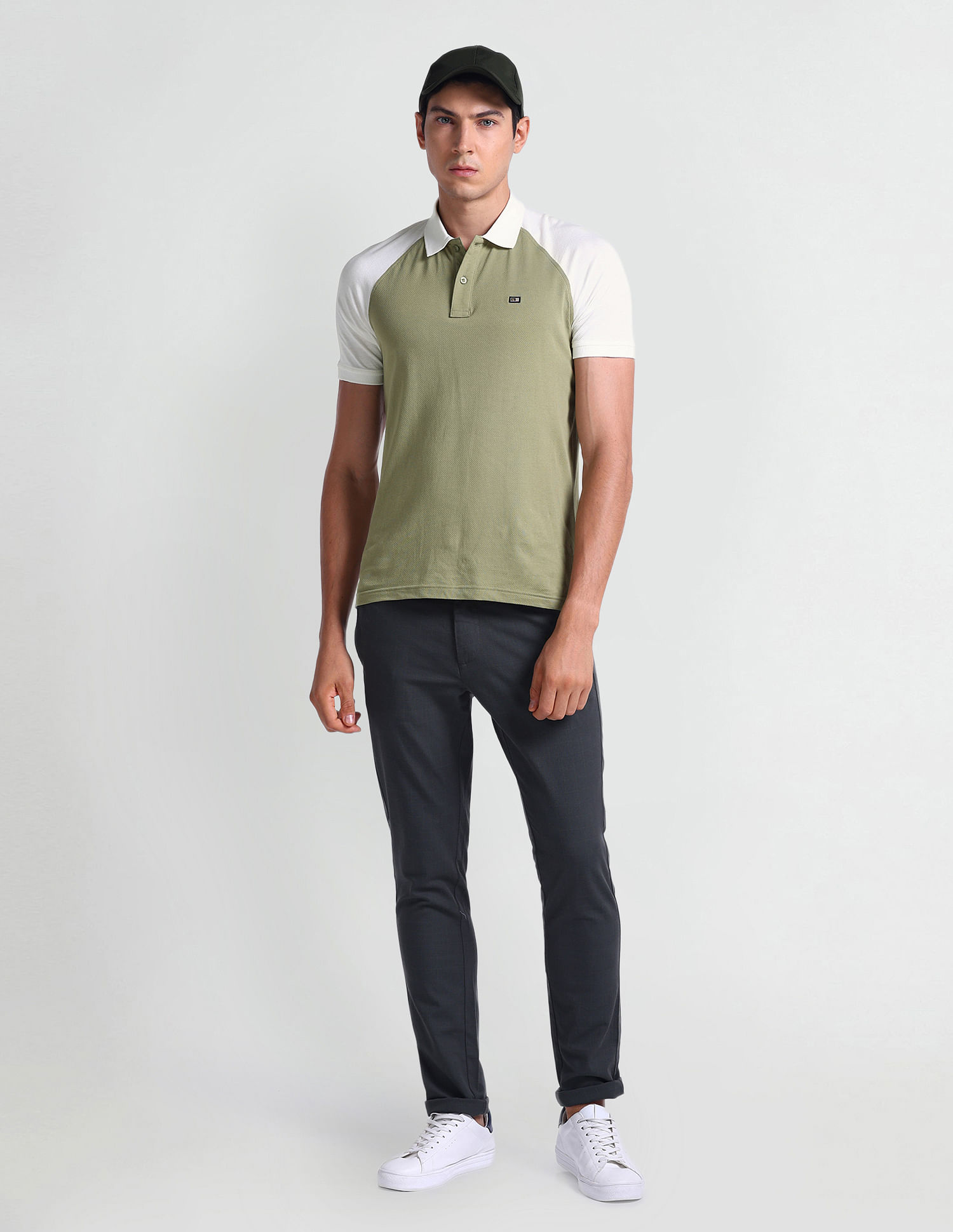 Arrow Sports Colour Block Cotton Polo Shirt