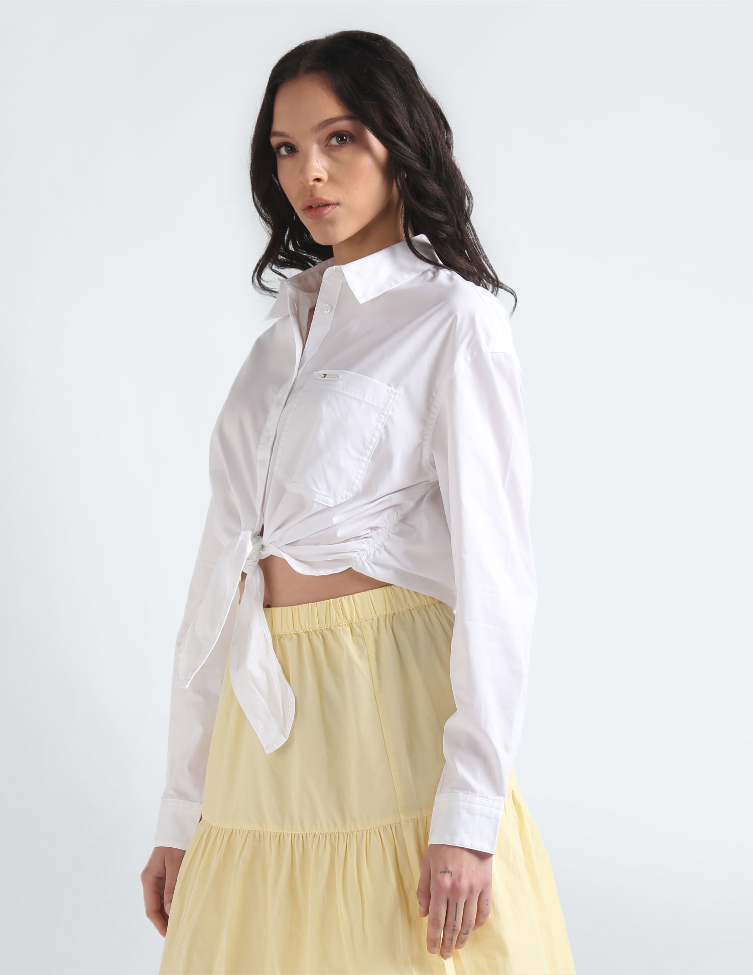 Tommy Hilfiger Organic Cotton Waist Tie Up Shirt