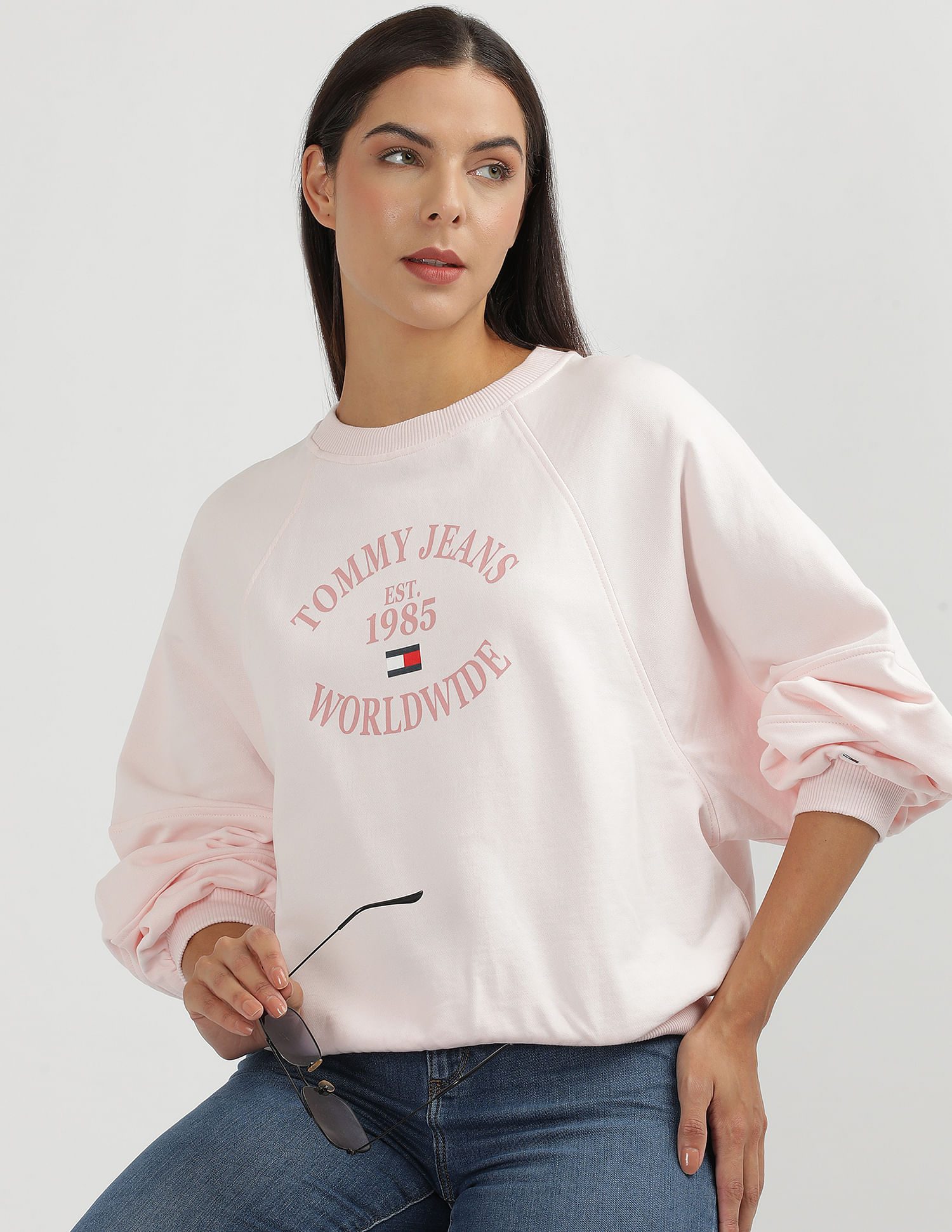 Tommy Hilfiger Cotton Raglan Sleeves  Sweatshirt