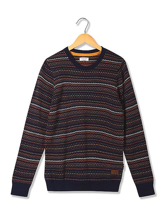U.S. Polo Assn. Kids Boys Patterned Knit Wool Sweater