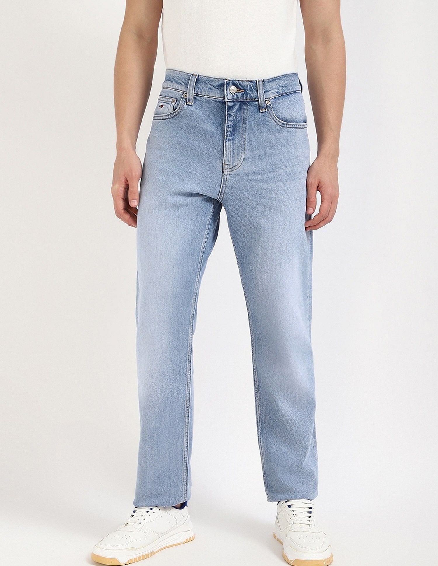 Tommy Hilfiger Mid-Wash Slim-Fit Mid Rise Jeans