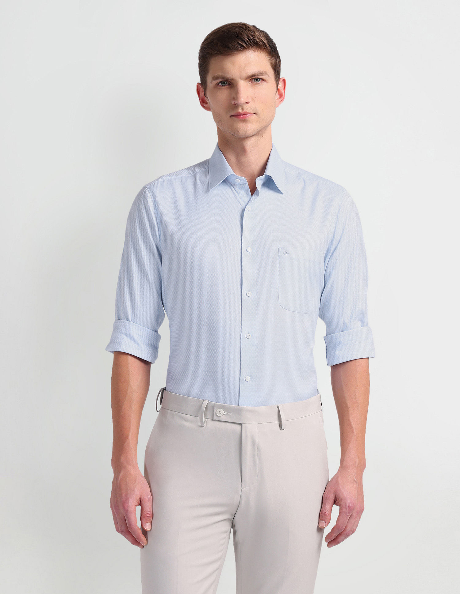 Arrow Geometric Patterned Dobby Shirt