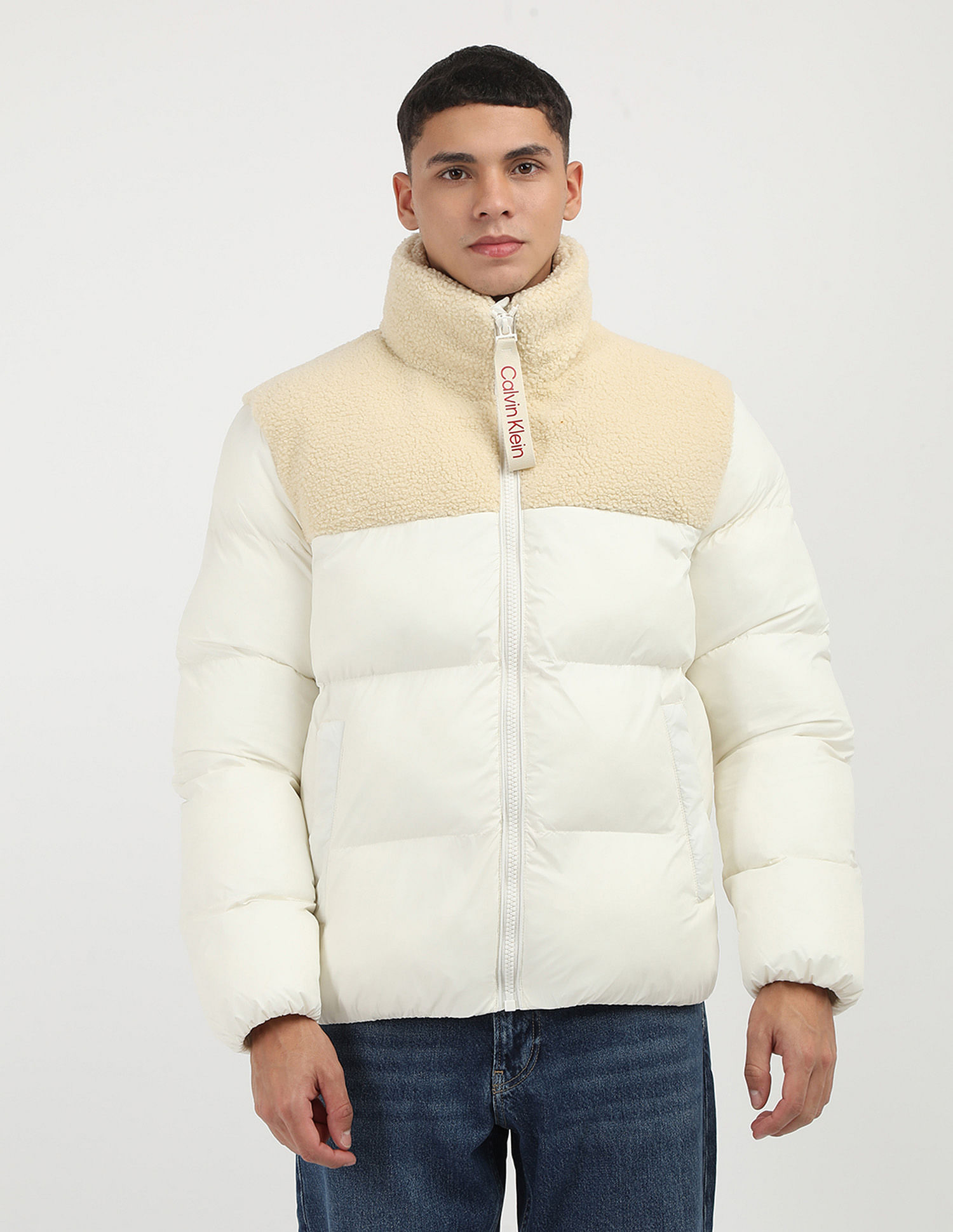 Buy Calvin Klein Jeans Regular Fit Sherpa Puffer Jacket