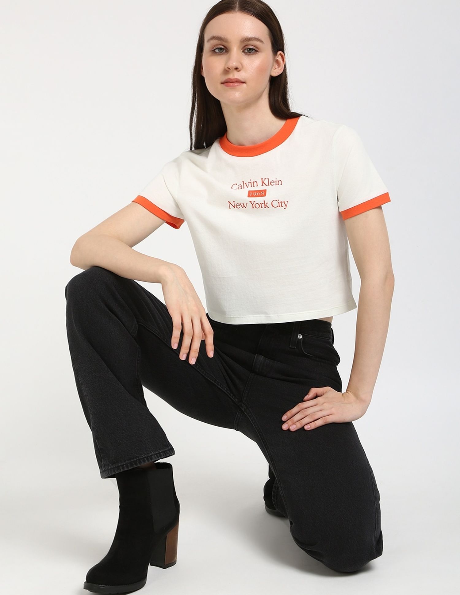 Buy Calvin Klein Jeans Womens Regular Typography T-Shirt