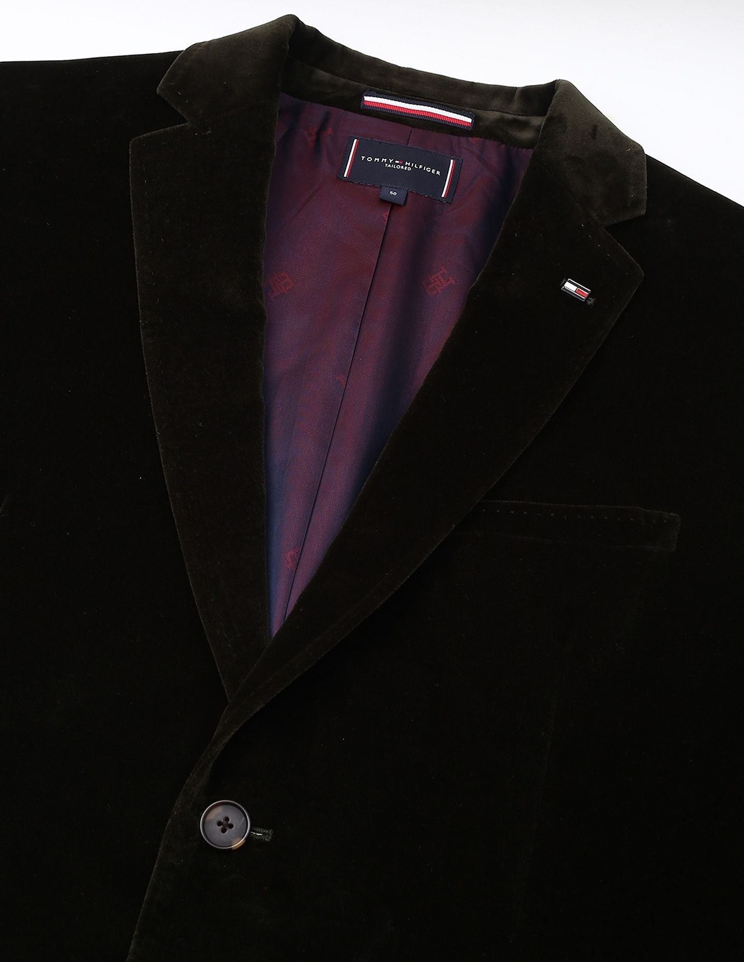 Tommy Hilfiger Solid Regular-Fit Cotton Blazer