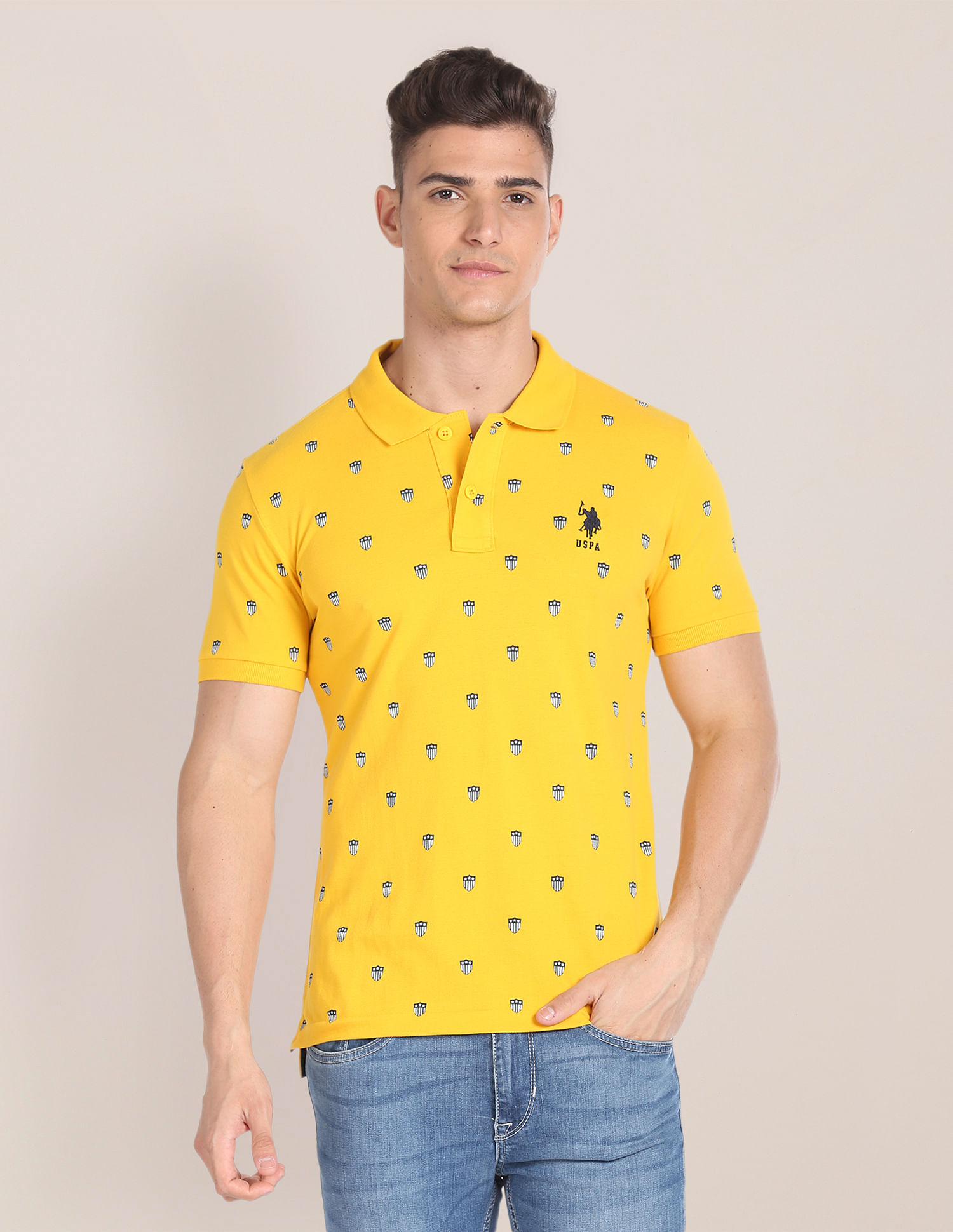 U.S. Polo Assn. Graphic Print Slim Polo Shirt