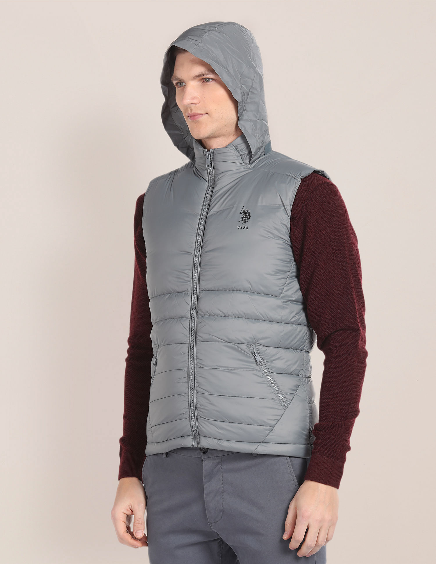 Polo vest cheap jacket with hood